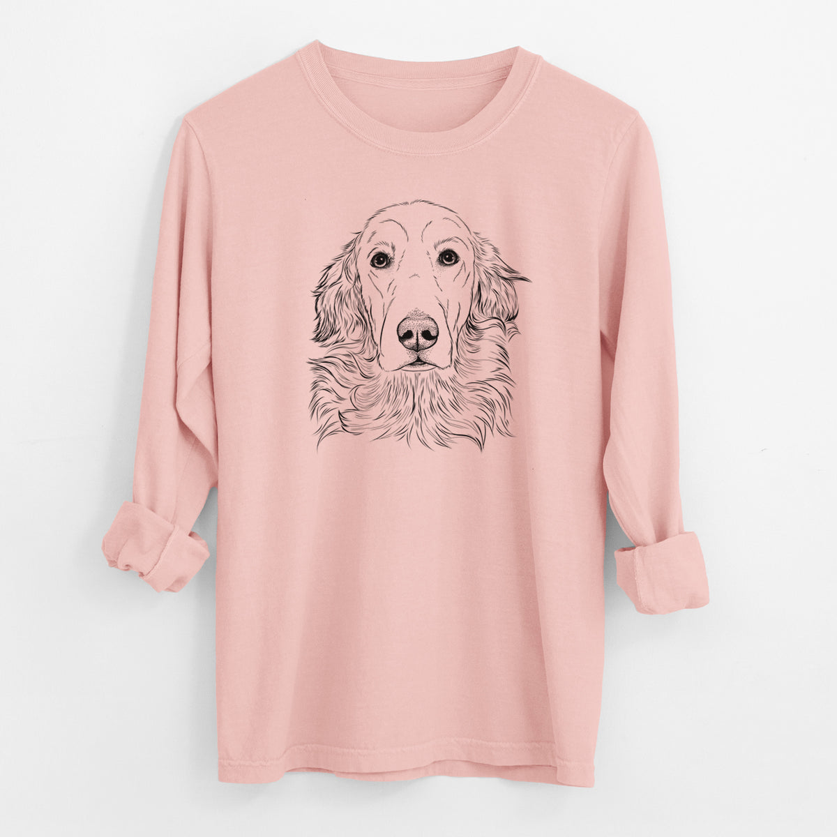 Bare Sydney the Golden Retriever - Men's Heavyweight 100% Cotton Long Sleeve