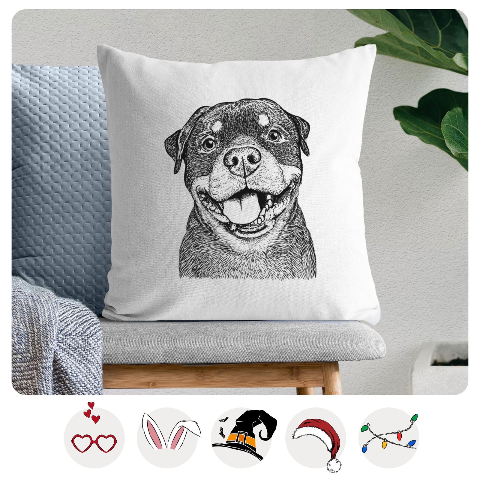 Talos the Rottweiler - Throw Pillow Cover
