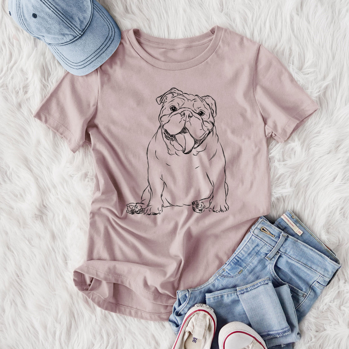 Bare Tank the English Bulldog - Women's Lightweight Relaxed Fit 100% Cotton Crewneck