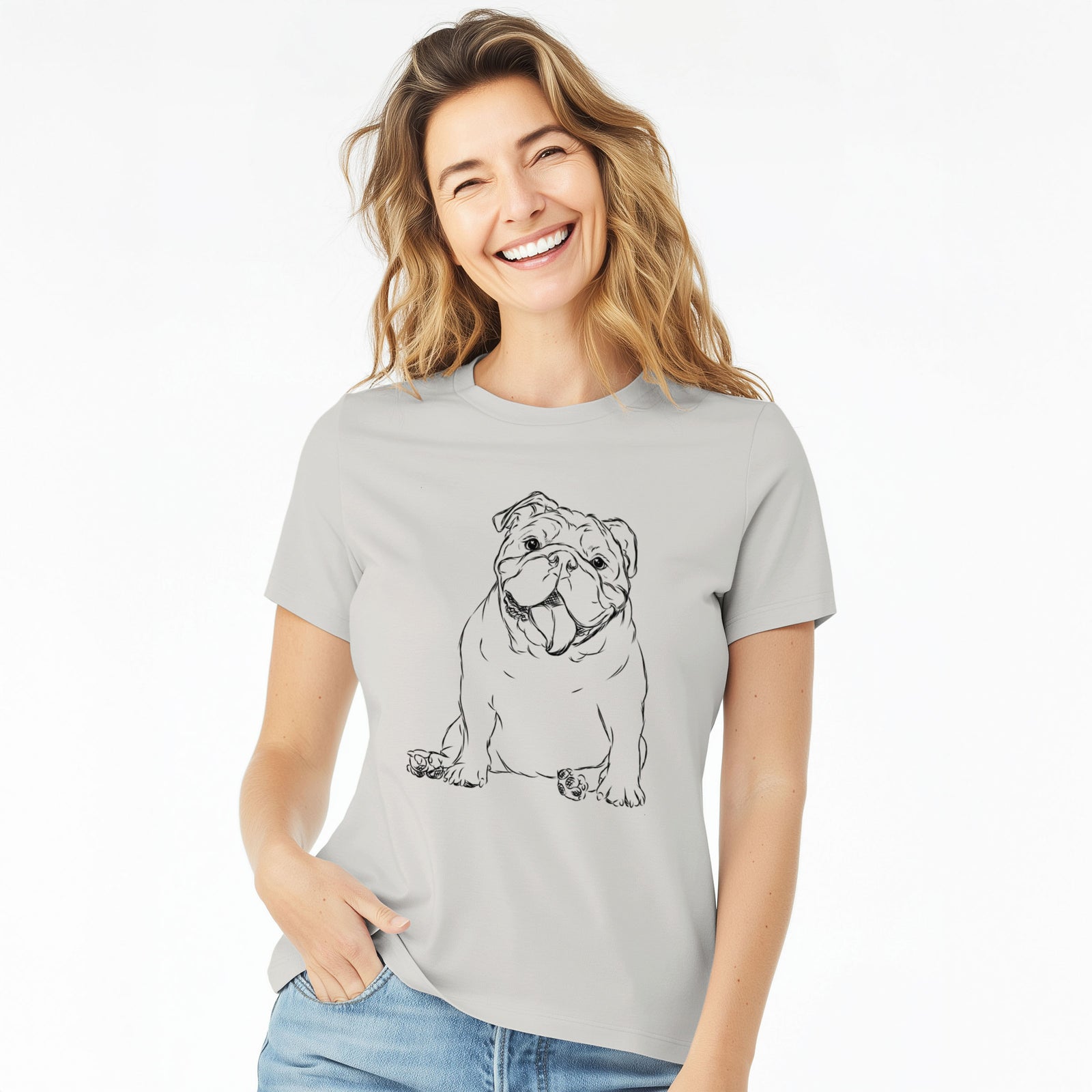 Bare Tank the English Bulldog - Women's Lightweight Relaxed Fit 100% Cotton Crewneck