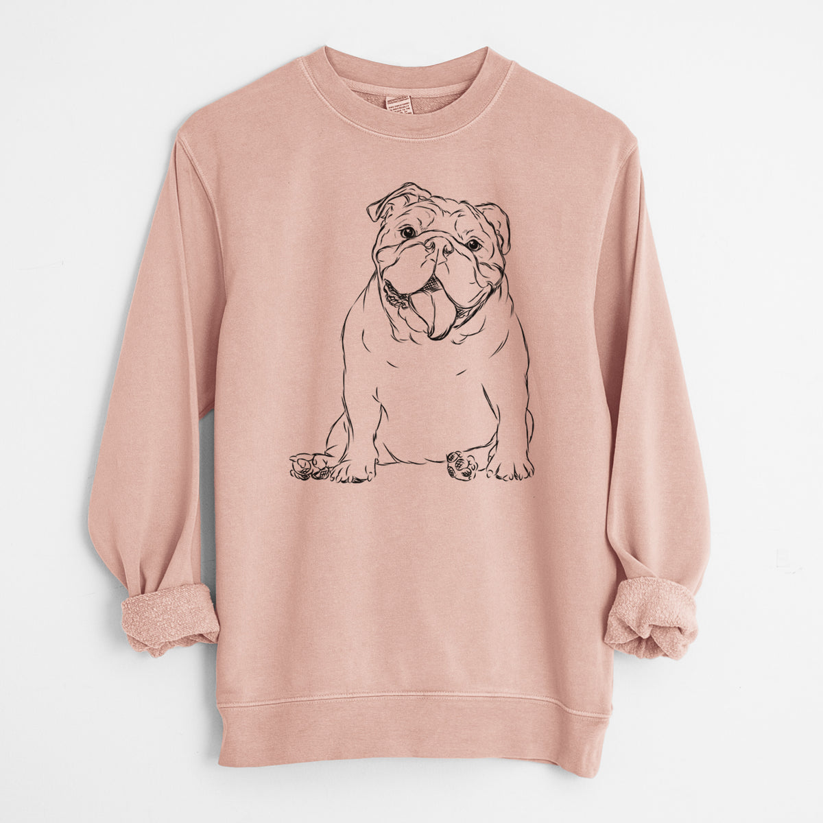 Bare Tank the English Bulldog - Unisex Pigment Dyed Crew Sweatshirt