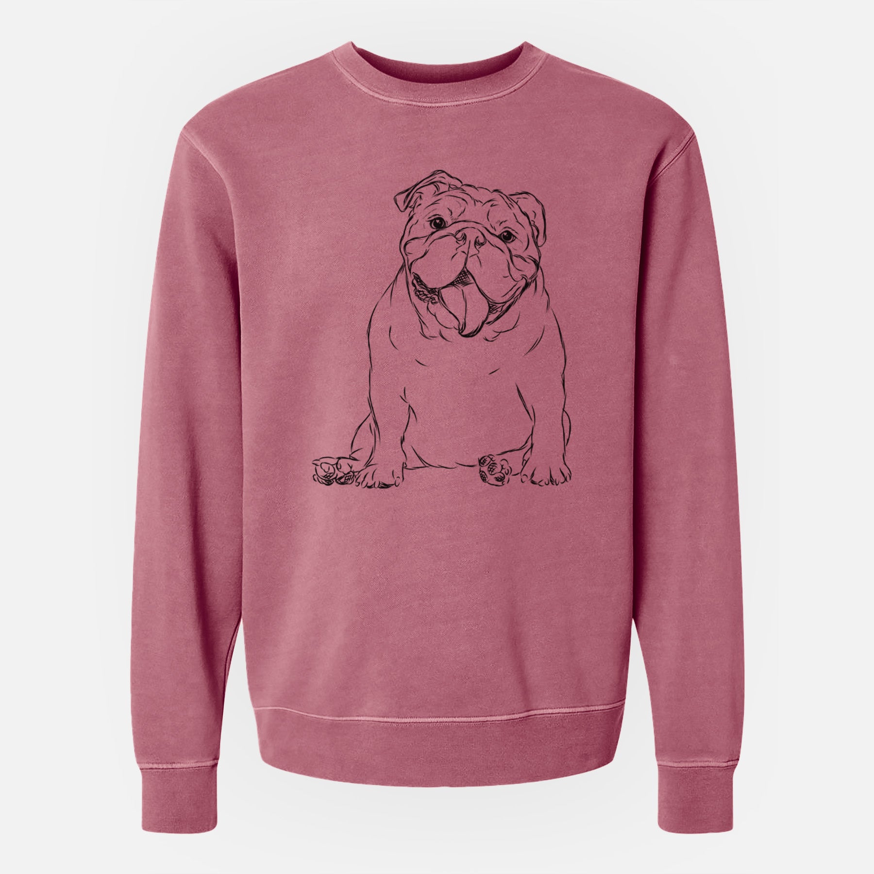 Bare Tank the English Bulldog - Unisex Pigment Dyed Crew Sweatshirt