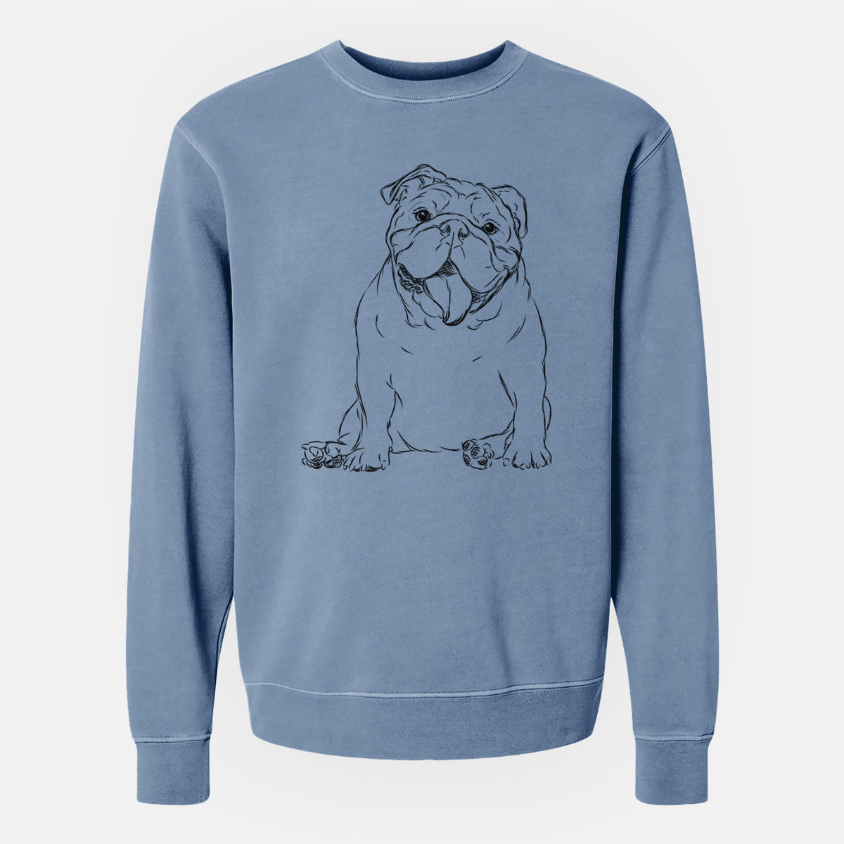 Bare Tank the English Bulldog - Unisex Pigment Dyed Crew Sweatshirt