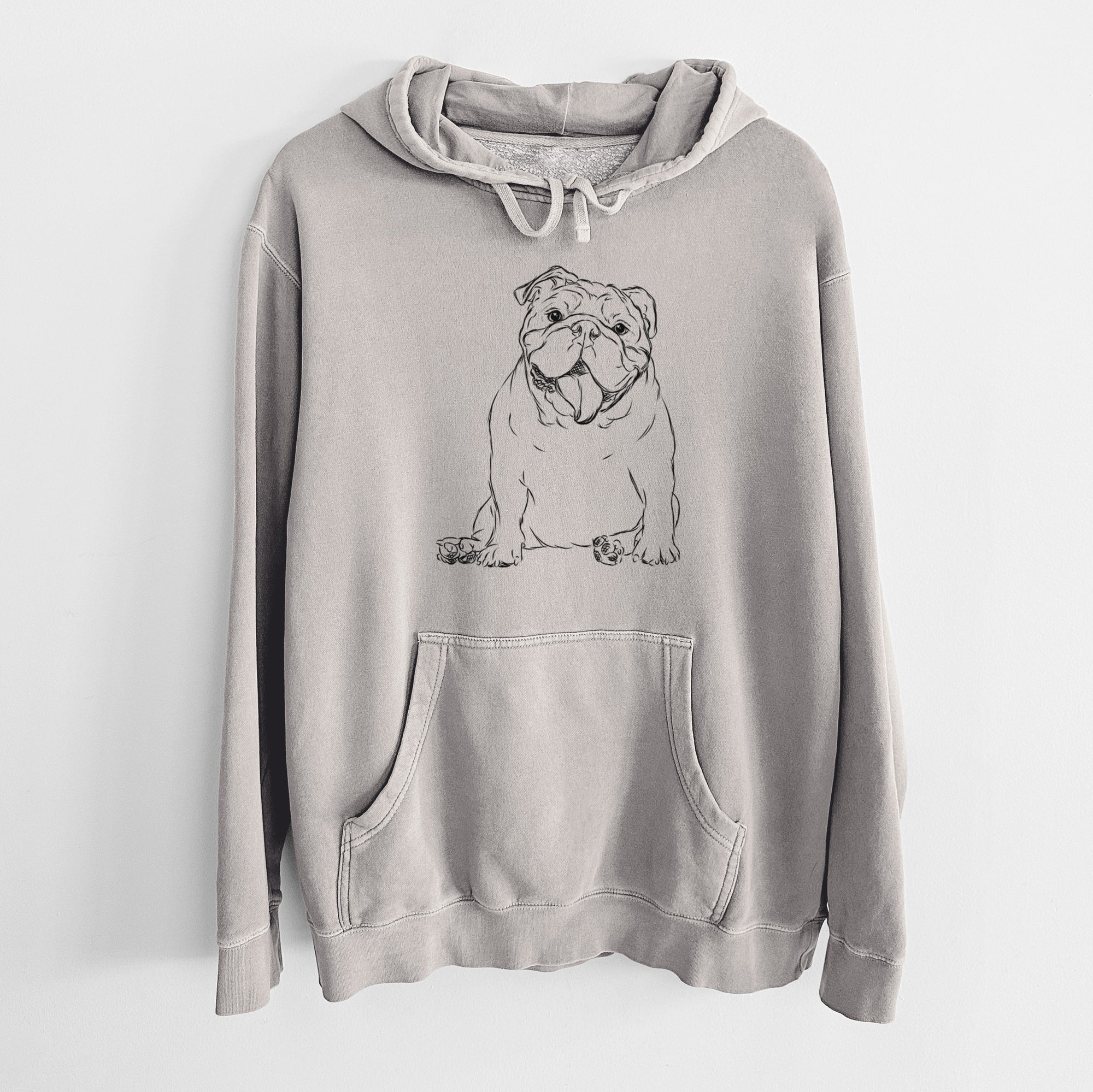 Bare Tank the English Bulldog - Unisex Pigment Dyed Hoodie