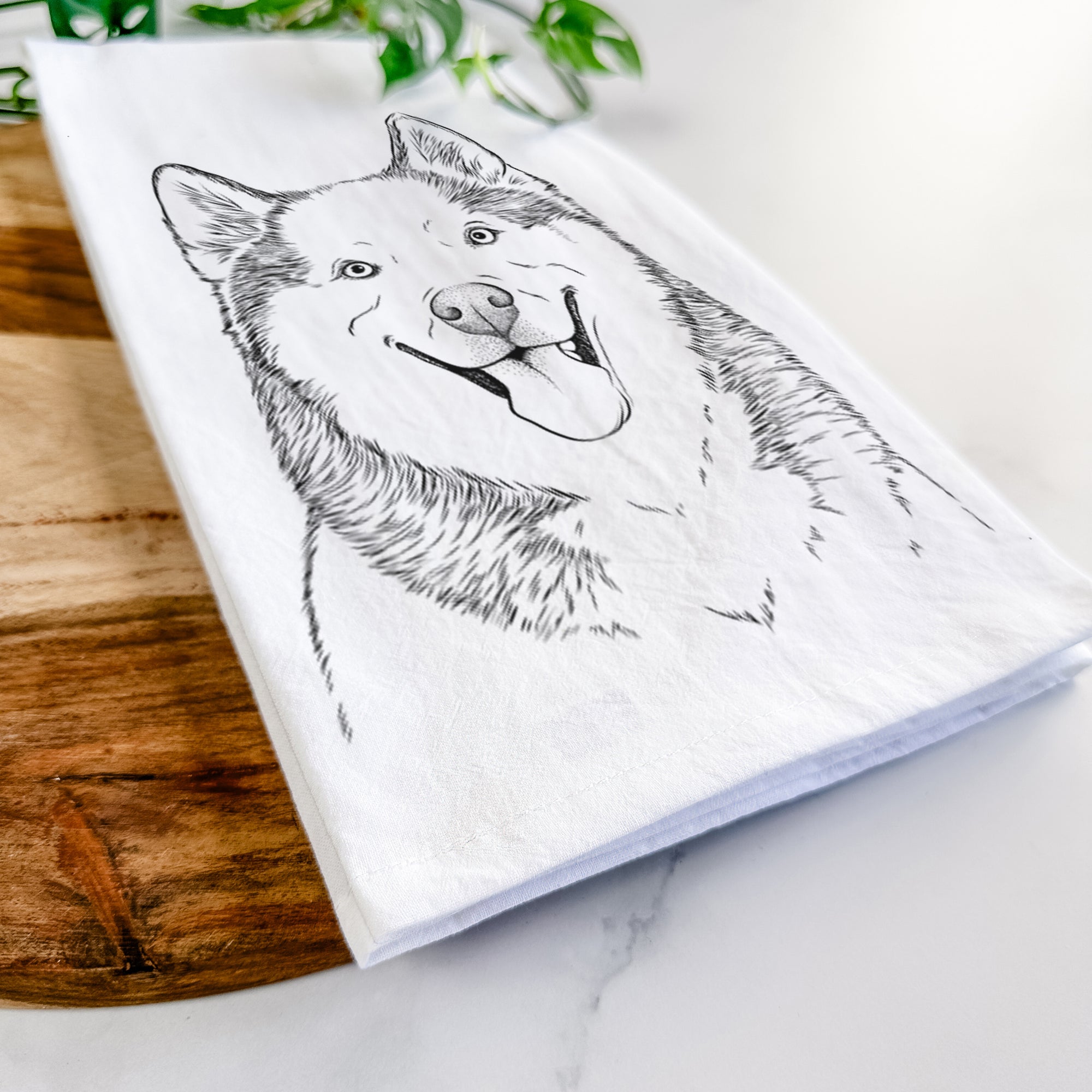 Teak the Siberian Husky Tea Towel