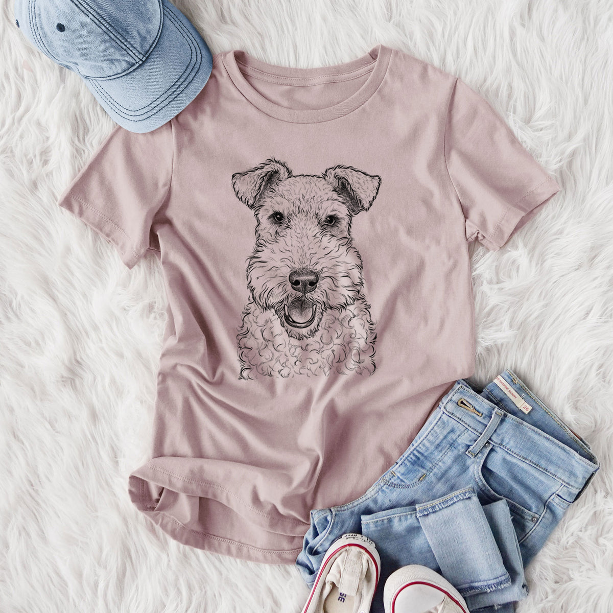 Bare Ted the Wire Fox Terrier - Women's Lightweight Relaxed Fit 100% Cotton Crewneck