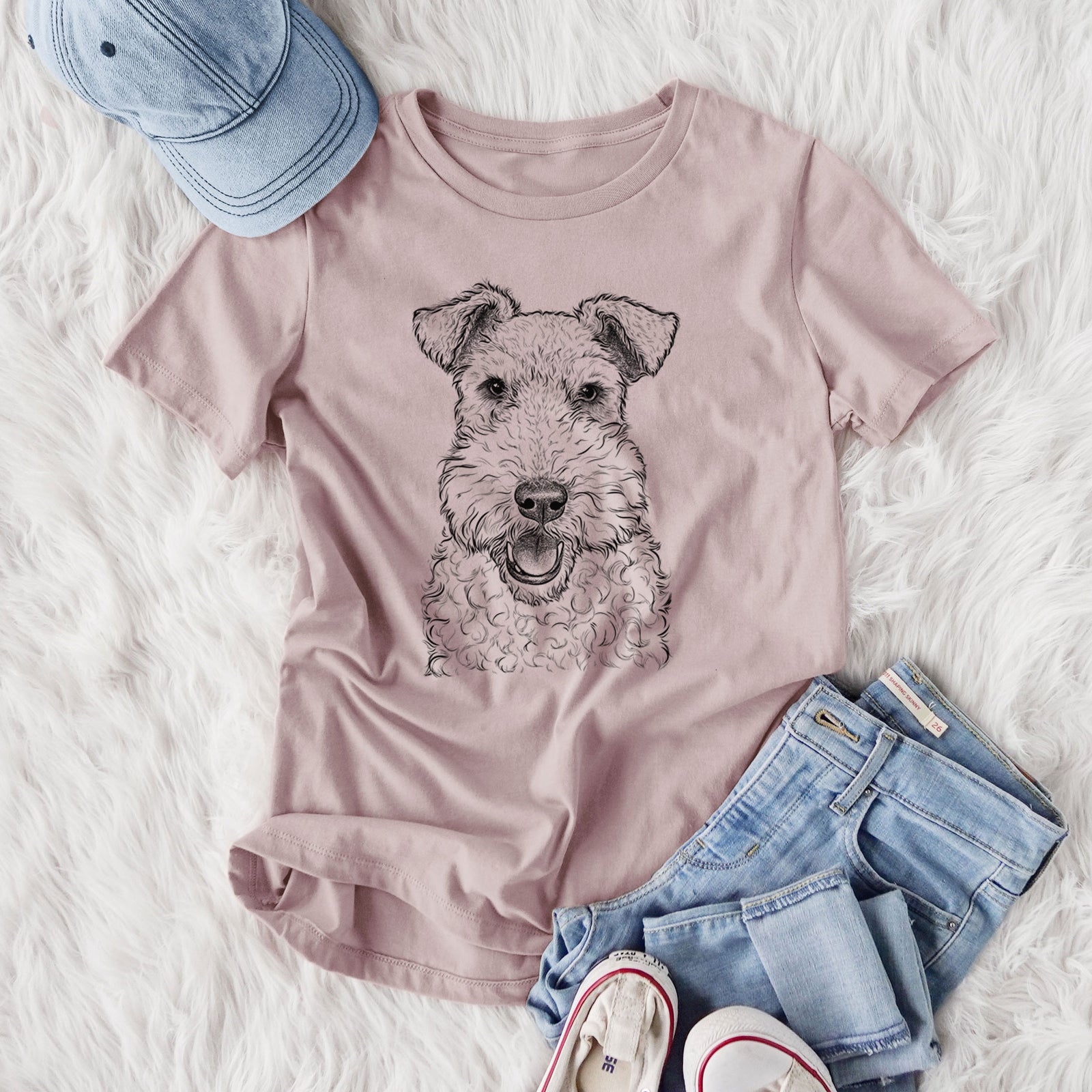 Bare Ted the Wire Fox Terrier - Women's Lightweight Relaxed Fit 100% Cotton Crewneck