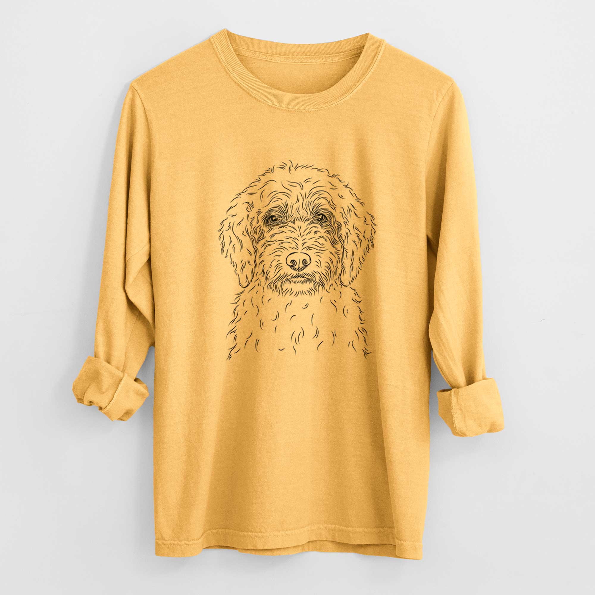 Bare Teddy the Labradoodle - Men's Heavyweight 100% Cotton Long Sleeve