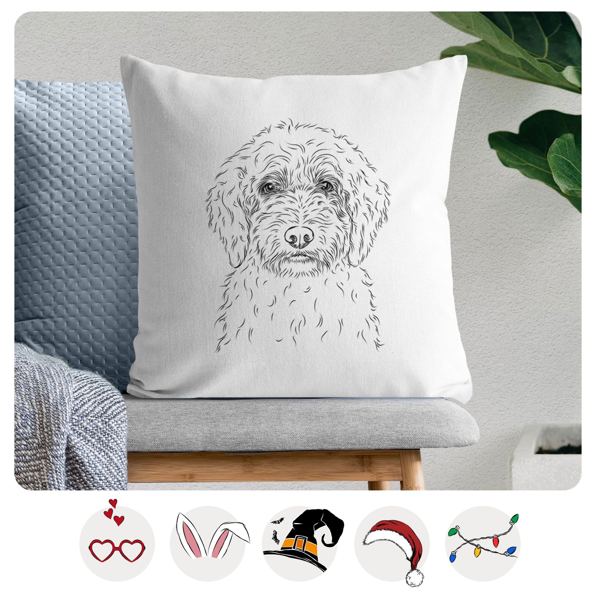 Teddy the Labradoodle - Throw Pillow Cover