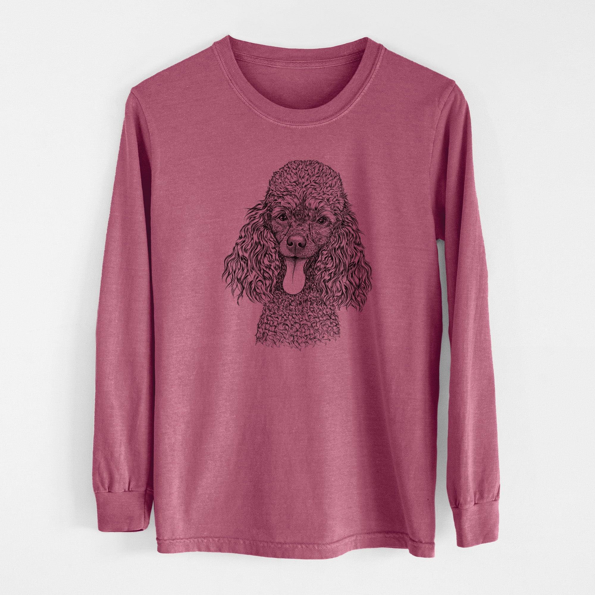 Bare Teddy the Mini Poodle - Men's Heavyweight 100% Cotton Long Sleeve