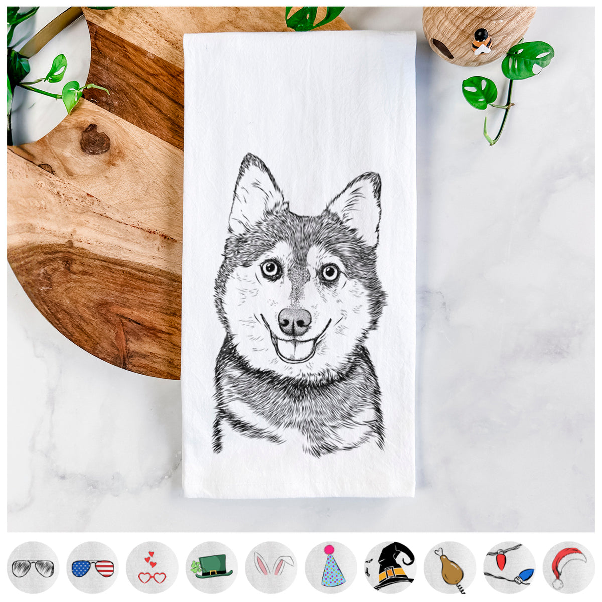 Tellie the Alaskan Klee Kai Tea Towel