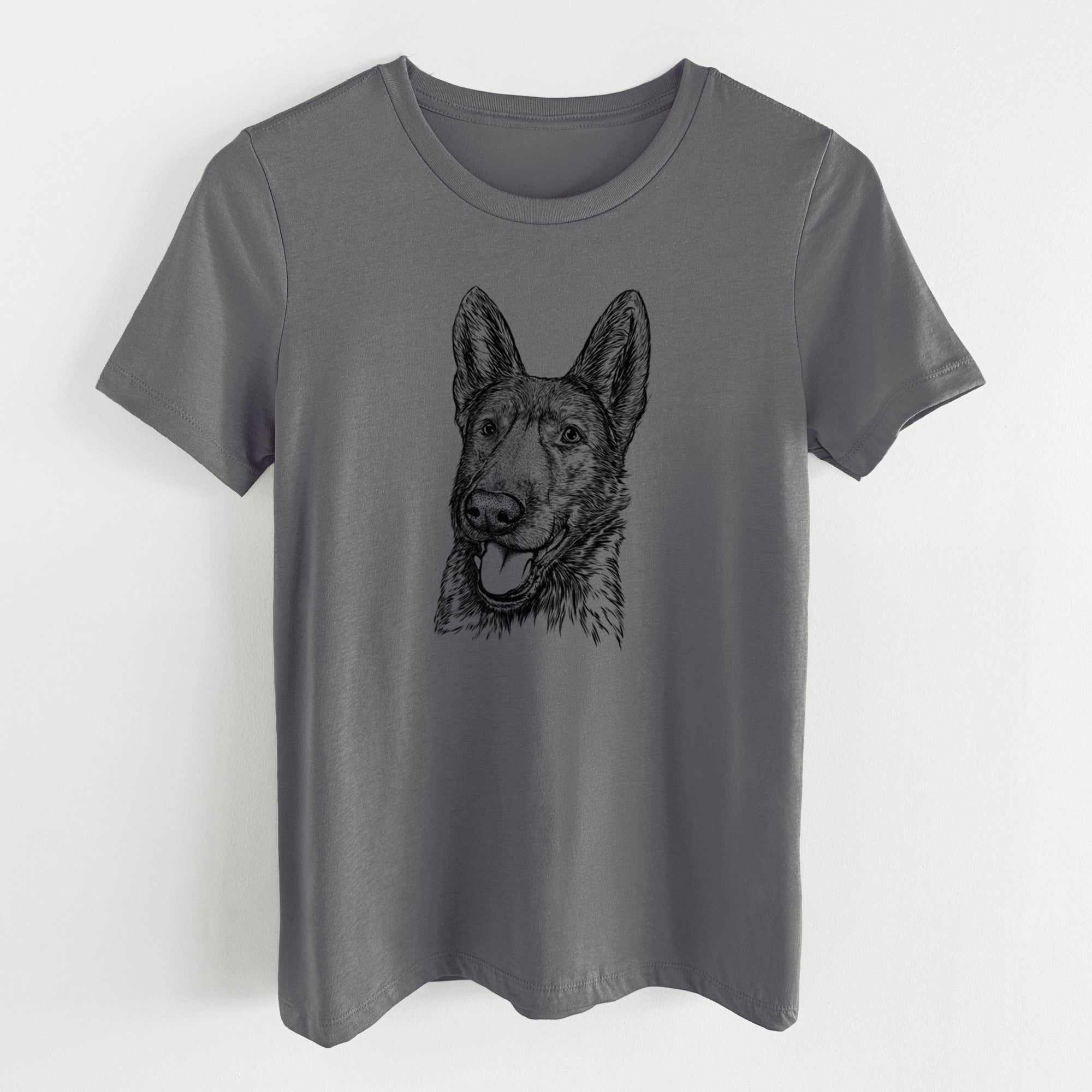 Bare Tena the German Shepherd - Women's Lightweight Relaxed Fit 100% Cotton Crewneck