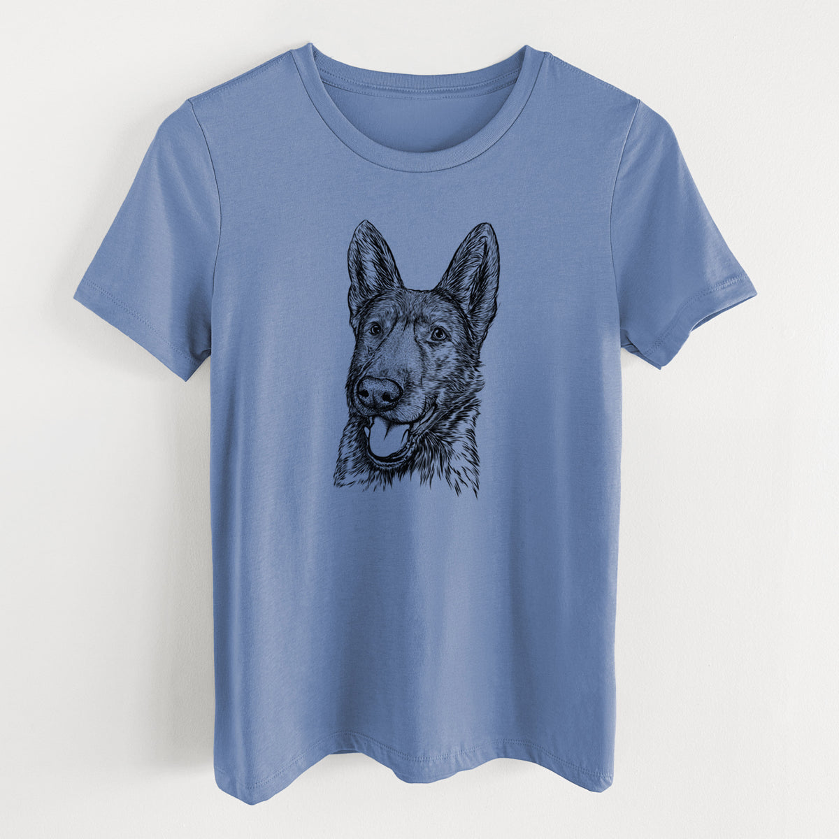 Bare Tena the German Shepherd - Women's Lightweight Relaxed Fit 100% Cotton Crewneck