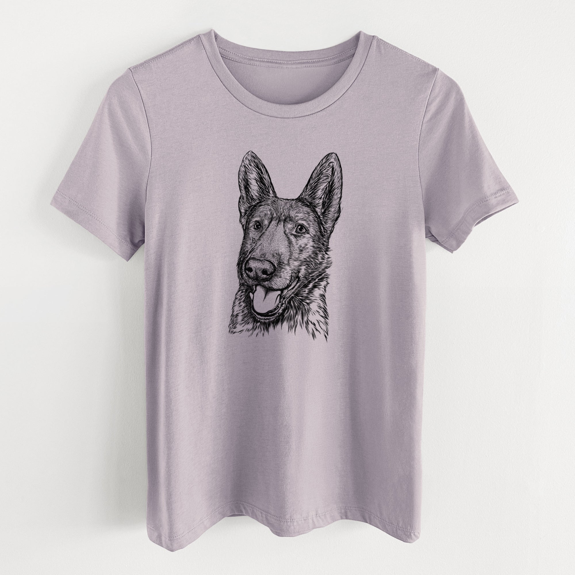 Bare Tena the German Shepherd - Women's Lightweight Relaxed Fit 100% Cotton Crewneck
