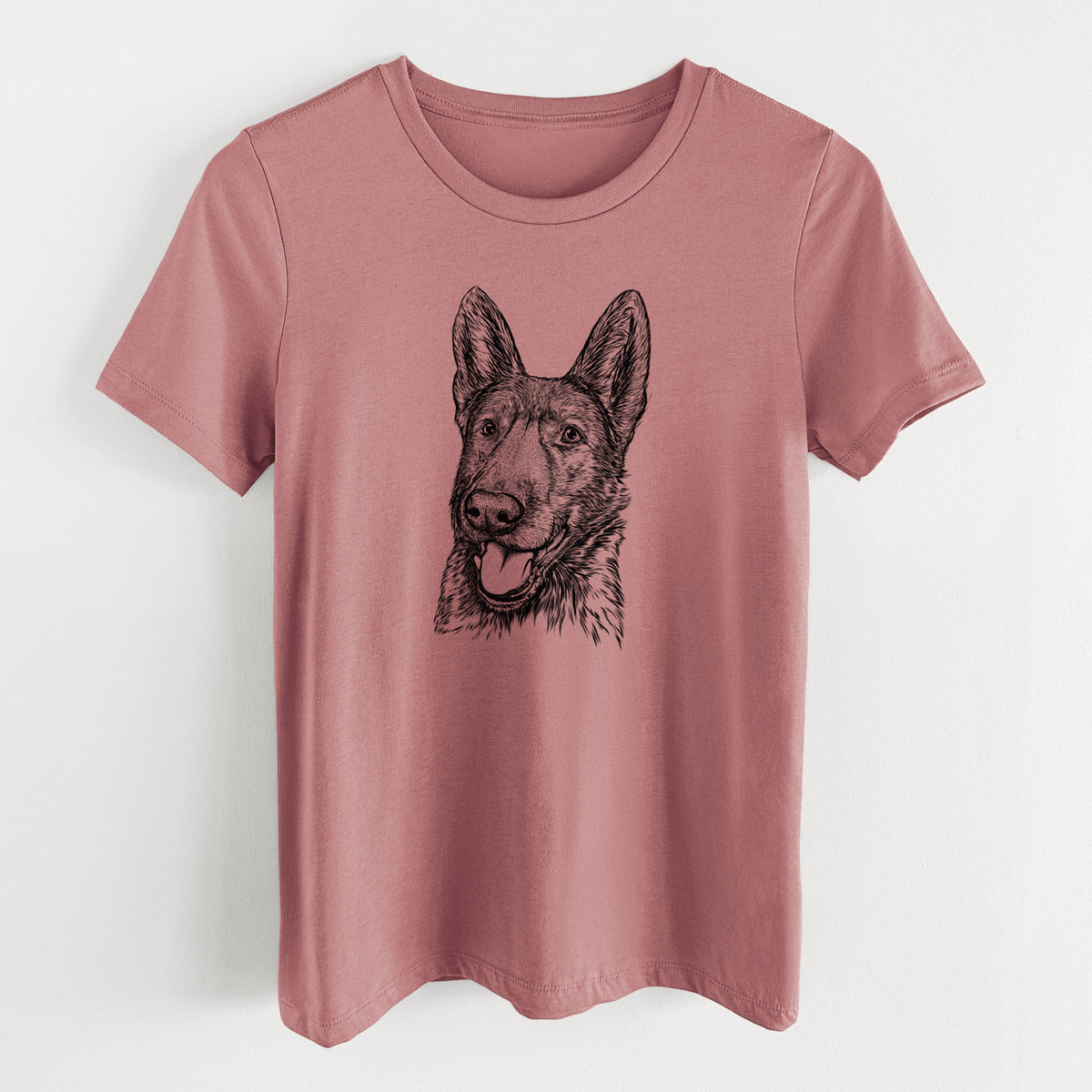 Bare Tena the German Shepherd - Women's Lightweight Relaxed Fit 100% Cotton Crewneck