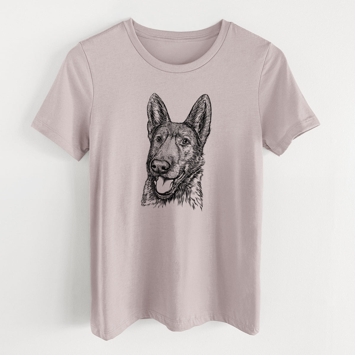 Bare Tena the German Shepherd - Women's Lightweight Relaxed Fit 100% Cotton Crewneck