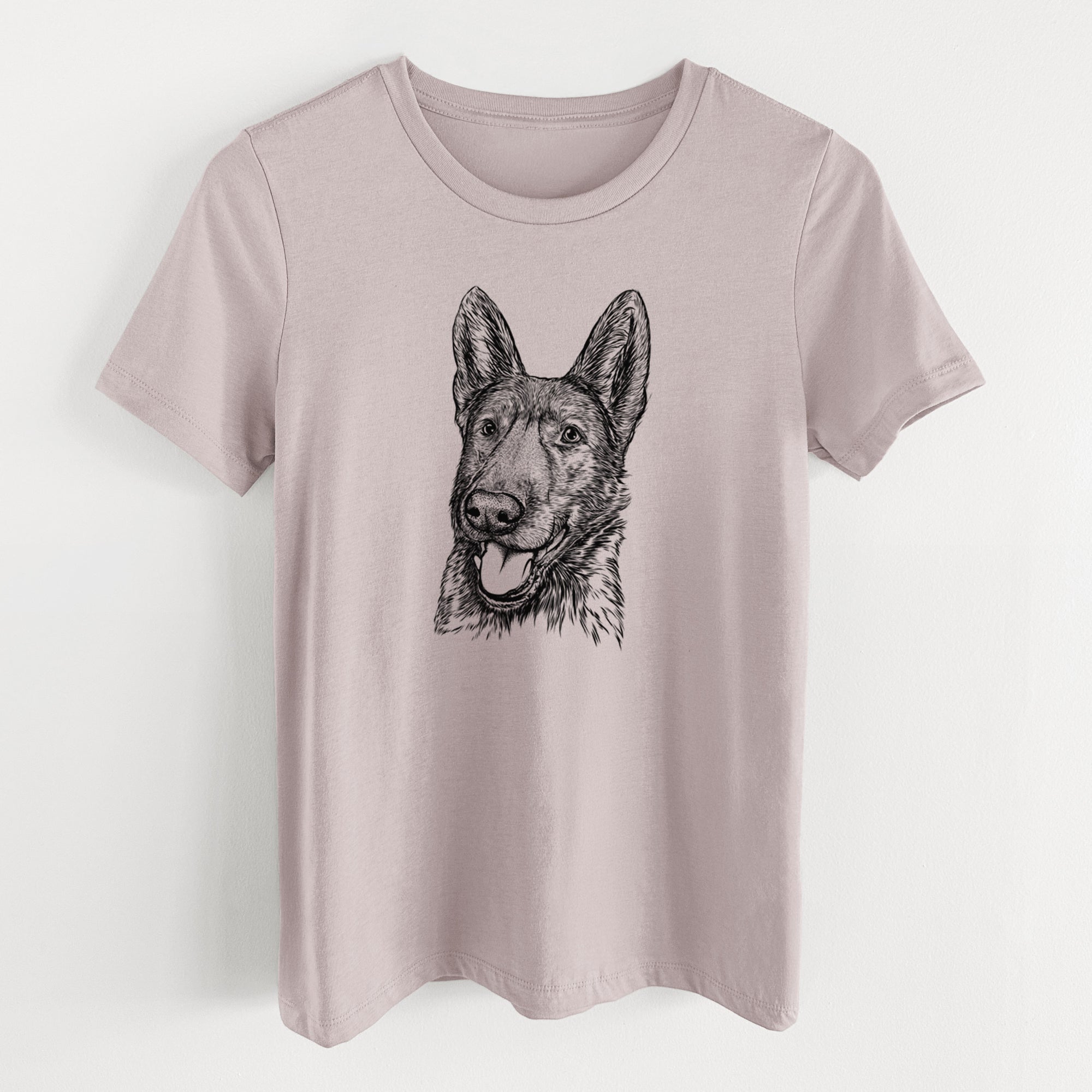 Bare Tena the German Shepherd - Women's Lightweight Relaxed Fit 100% Cotton Crewneck