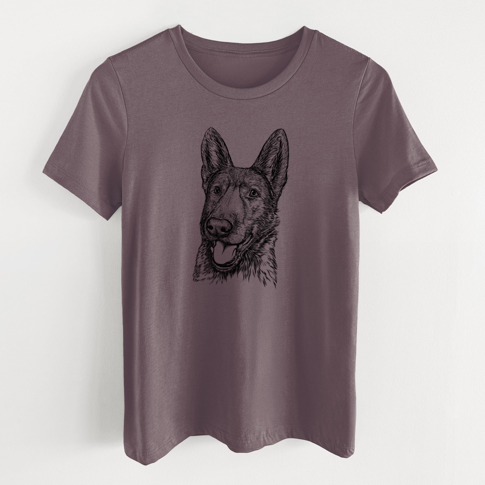 Bare Tena the German Shepherd - Women's Lightweight Relaxed Fit 100% Cotton Crewneck