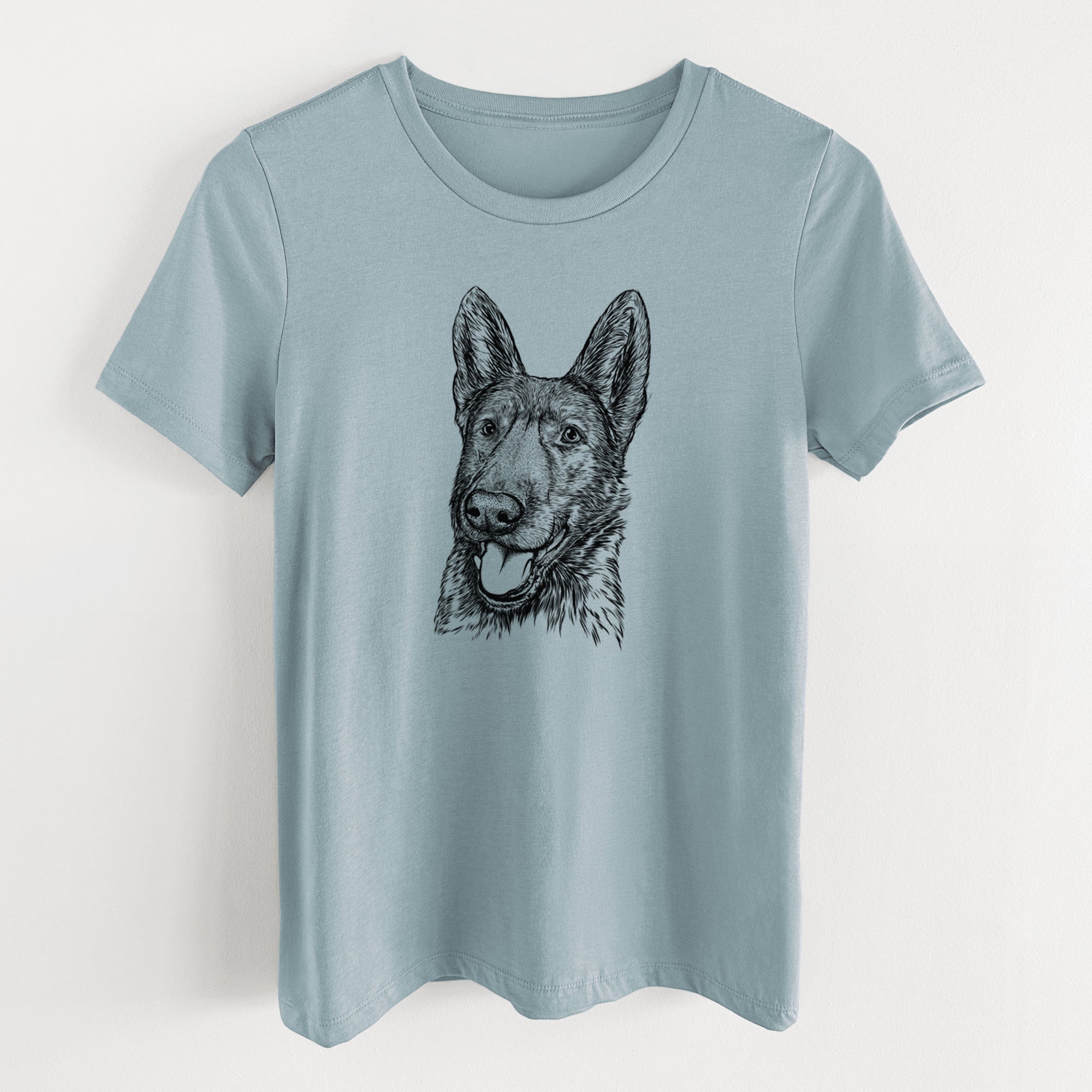 Bare Tena the German Shepherd - Women's Lightweight Relaxed Fit 100% Cotton Crewneck