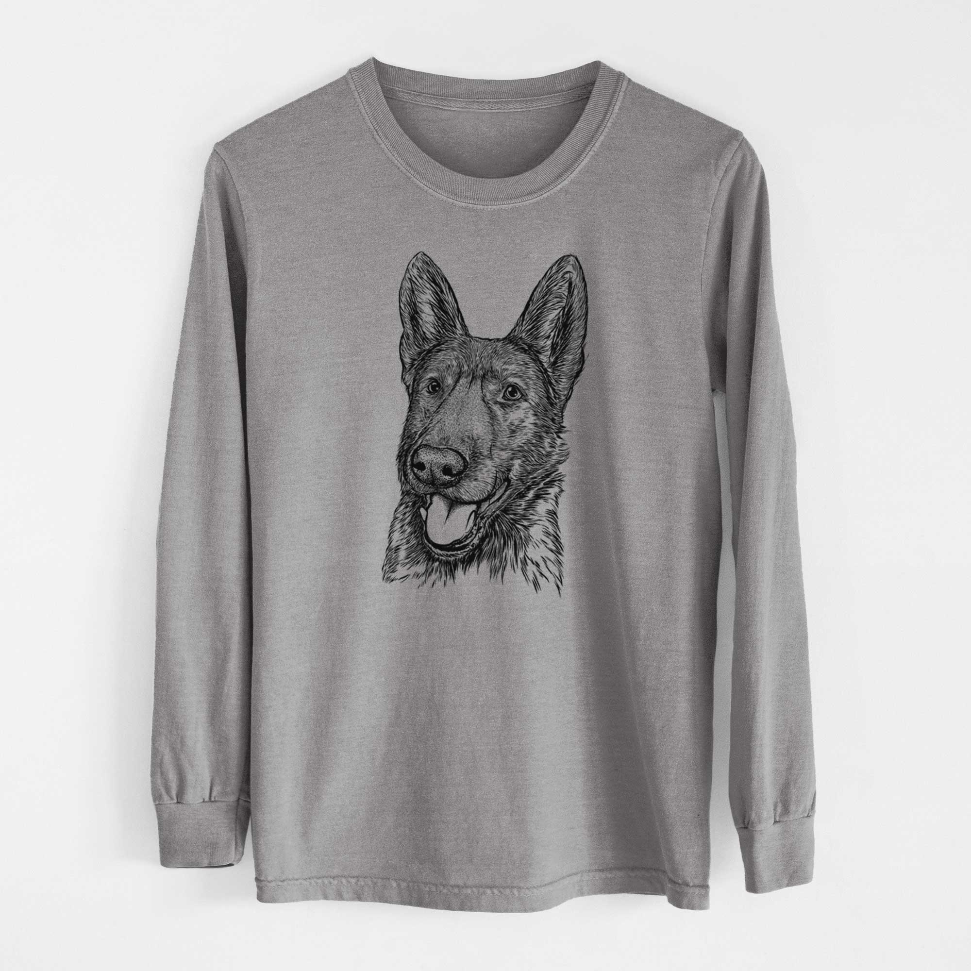 Bare Tena the German Shepherd - Men's Heavyweight 100% Cotton Long Sleeve