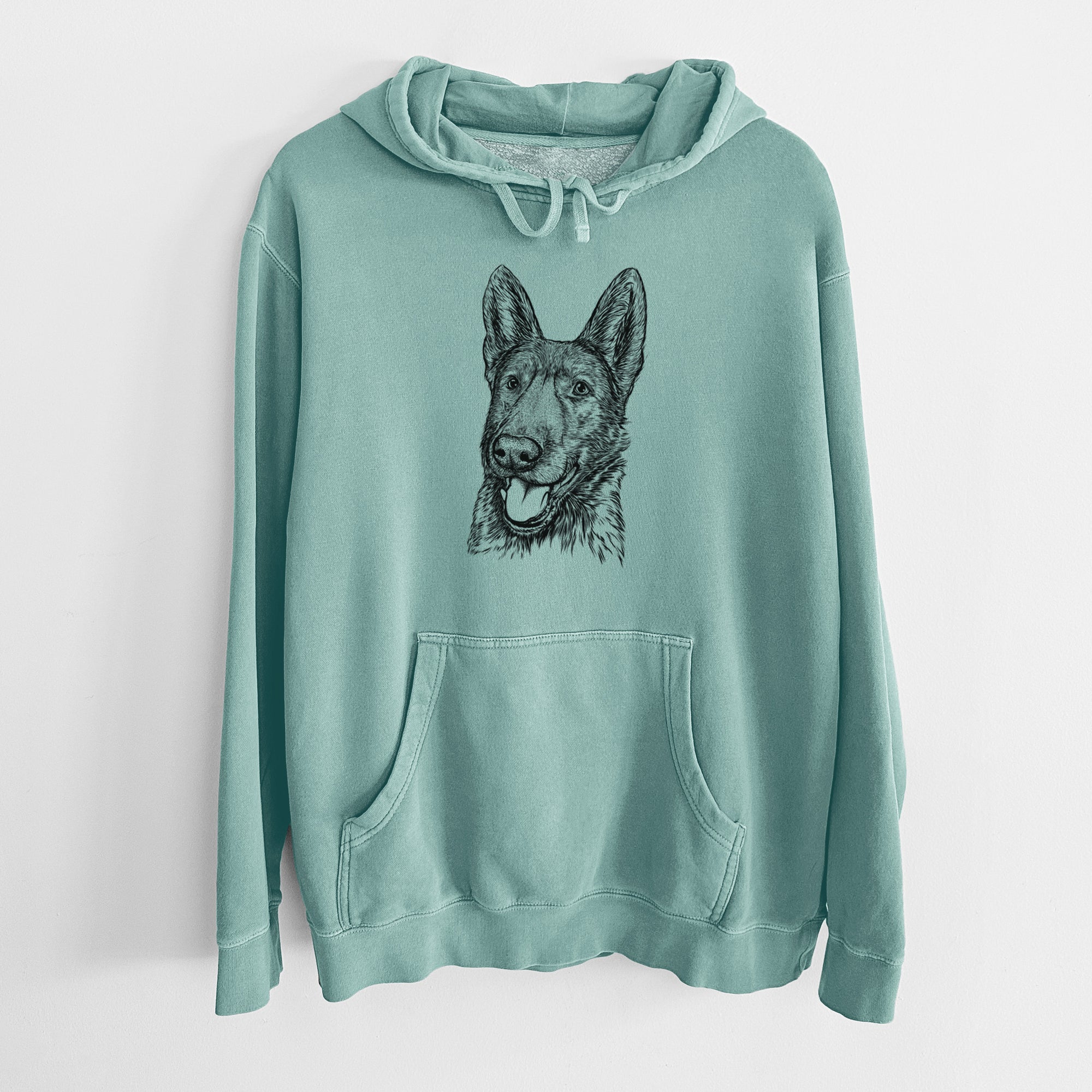 Bare Tena the German Shepherd - Unisex Pigment Dyed Hoodie