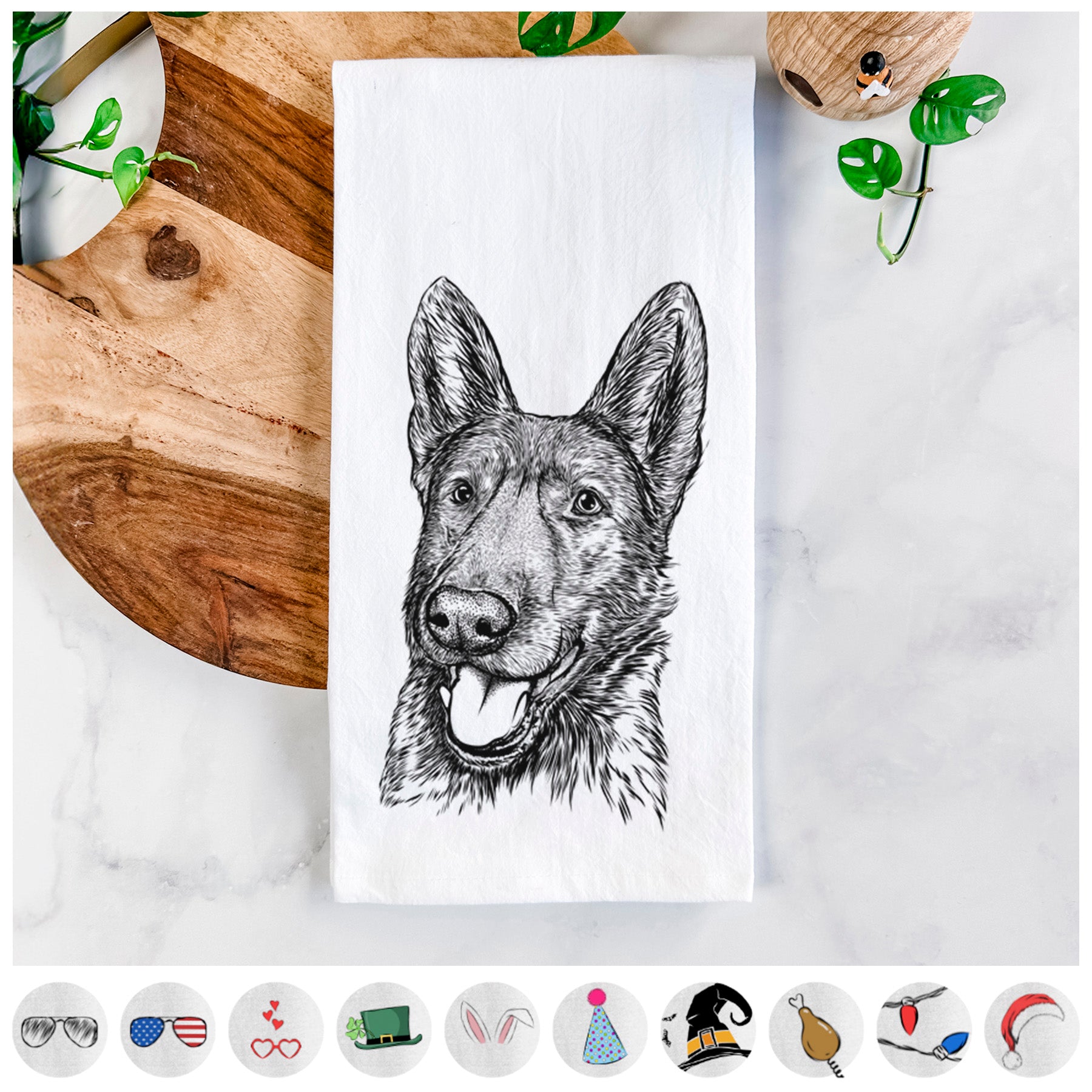 Tena the German Shepherd Tea Towel