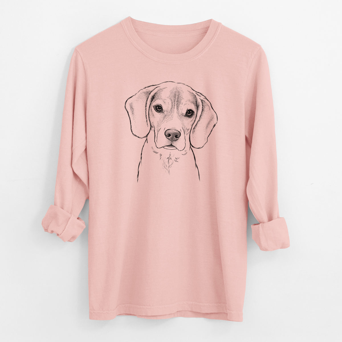 Bare Thea the Beagle - Men's Heavyweight 100% Cotton Long Sleeve