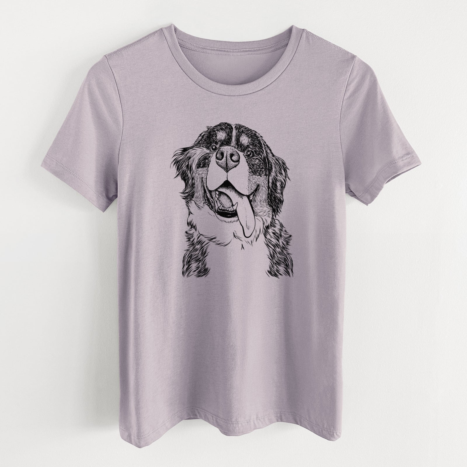 Bare Theo the Bernese Mountain Dog - Women's Lightweight Relaxed Fit 100% Cotton Crewneck