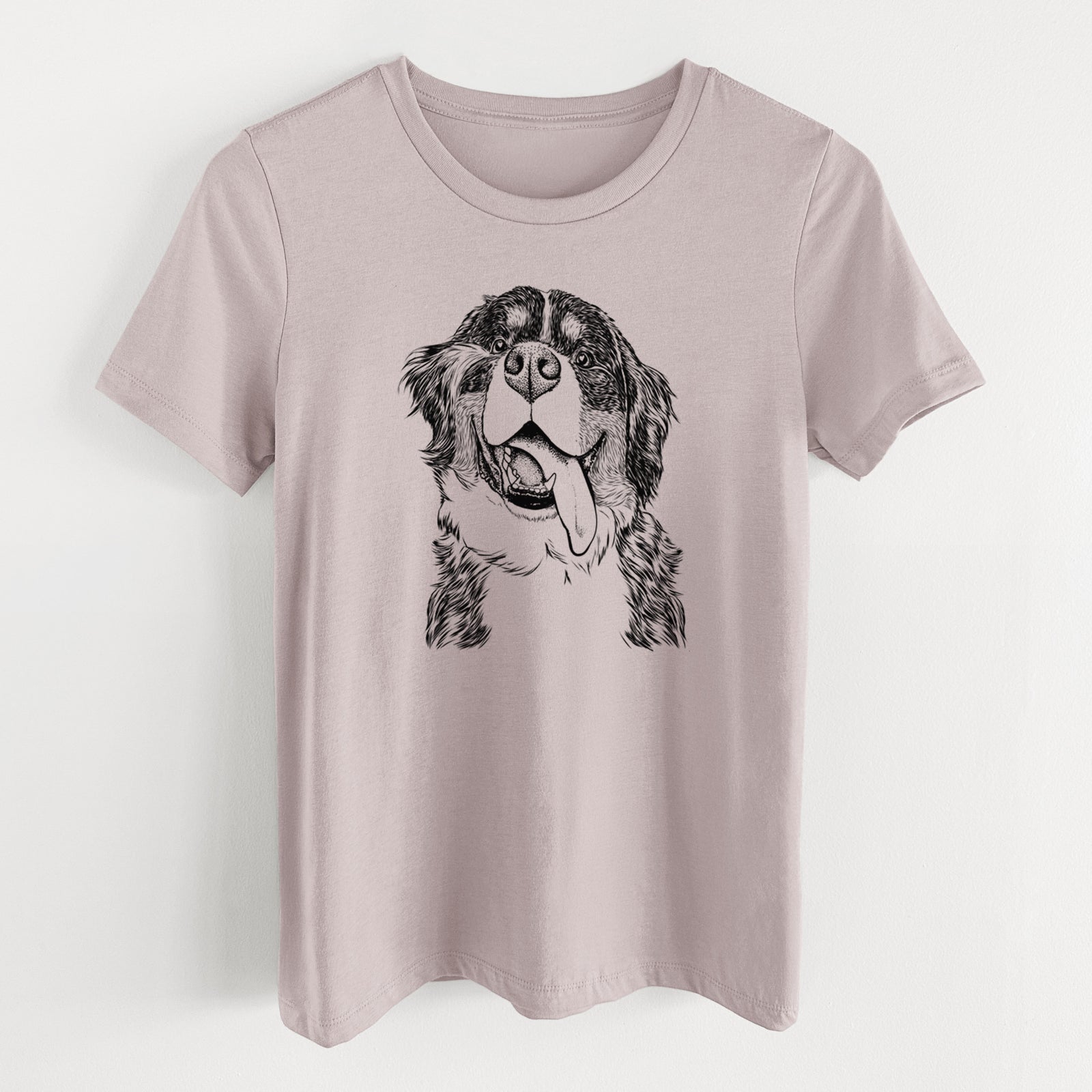 Bare Theo the Bernese Mountain Dog - Women's Lightweight Relaxed Fit 100% Cotton Crewneck