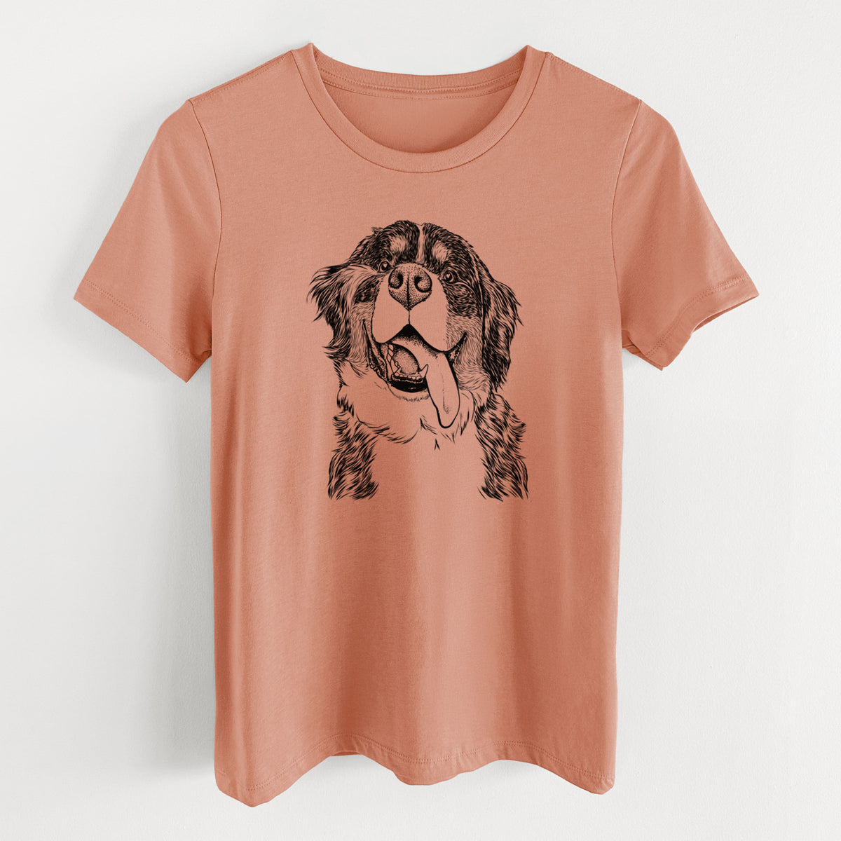 Bare Theo the Bernese Mountain Dog - Women's Lightweight Relaxed Fit 100% Cotton Crewneck
