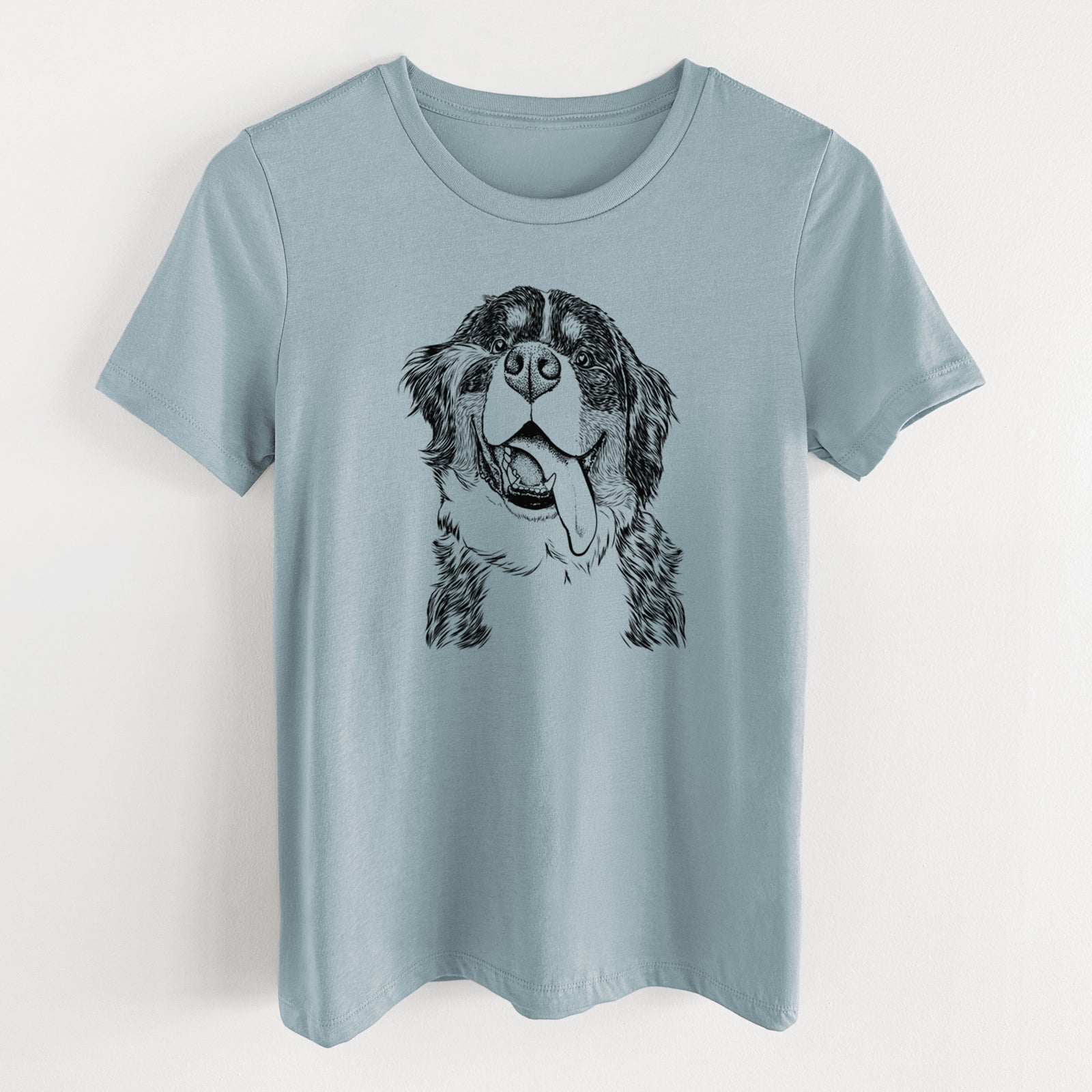 Bare Theo the Bernese Mountain Dog - Women's Lightweight Relaxed Fit 100% Cotton Crewneck