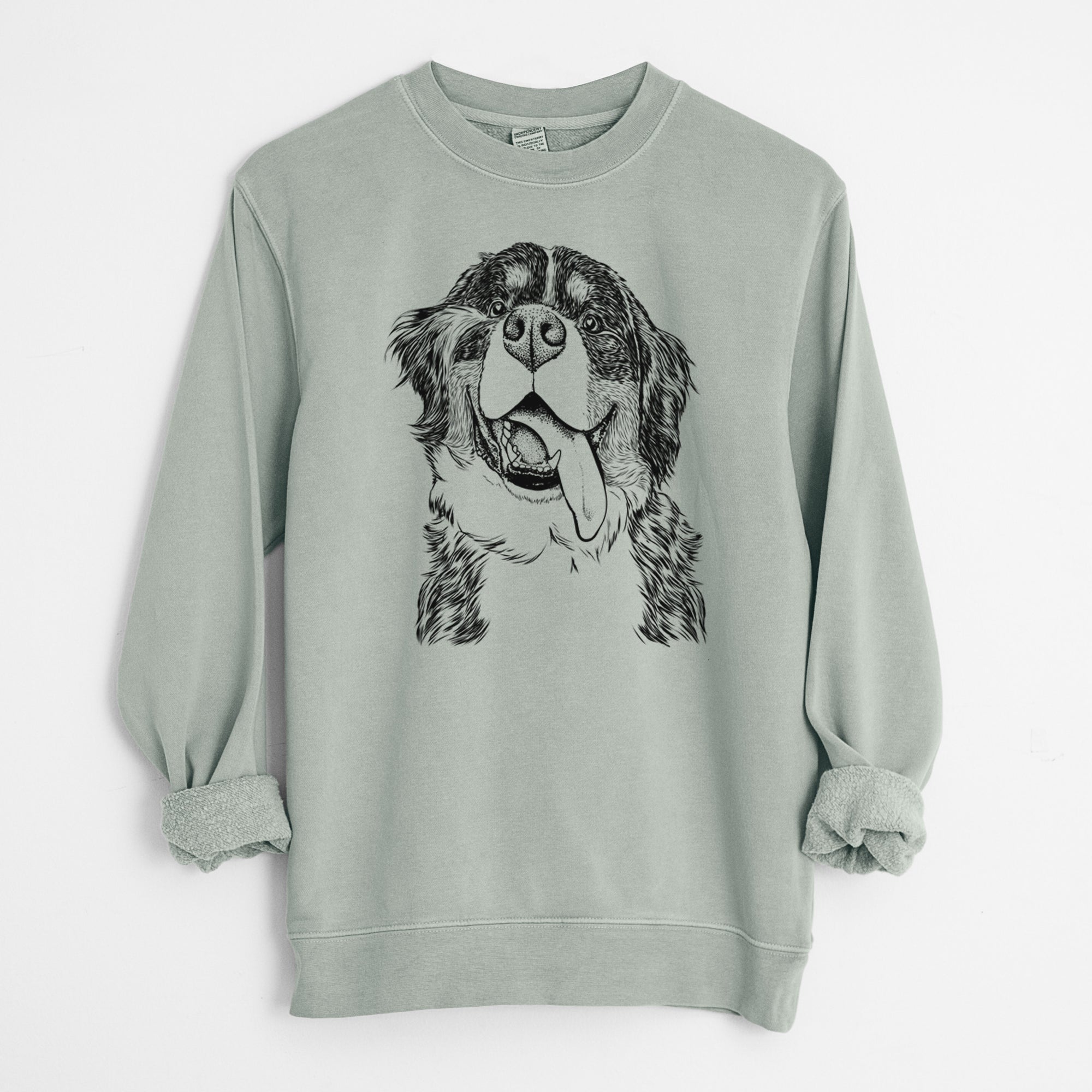 Bare Theo the Bernese Mountain Dog - Unisex Pigment Dyed Crew Sweatshirt