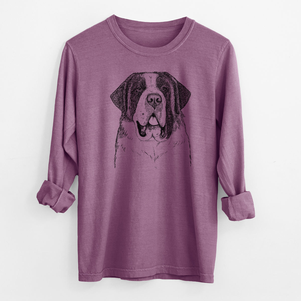 Bare Thor the Saint Bernard - Men's Heavyweight 100% Cotton Long Sleeve
