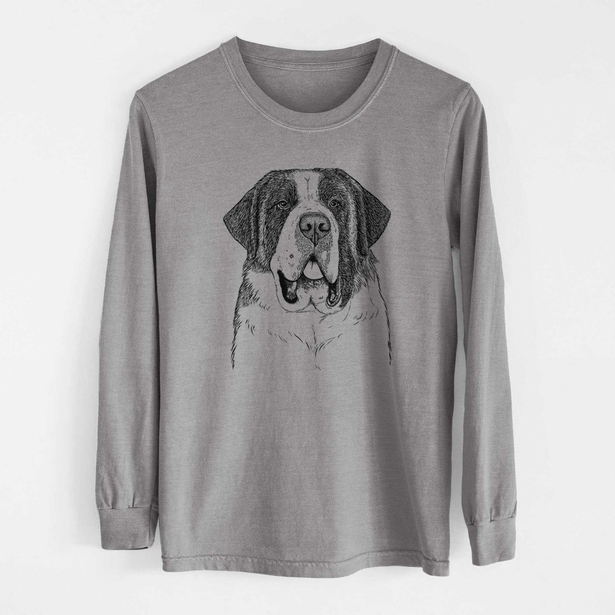 Bare Thor the Saint Bernard - Men's Heavyweight 100% Cotton Long Sleeve