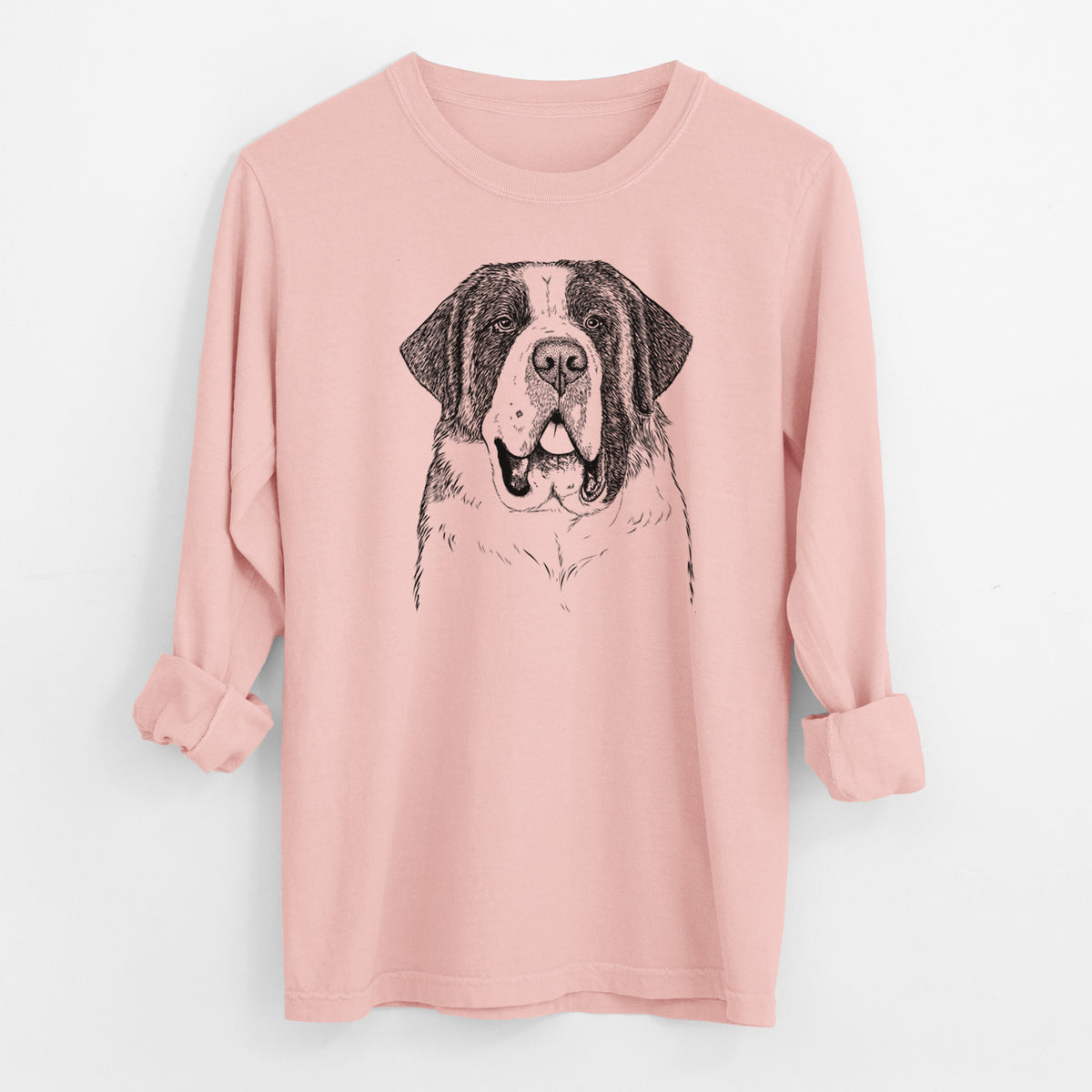 Bare Thor the Saint Bernard - Men's Heavyweight 100% Cotton Long Sleeve
