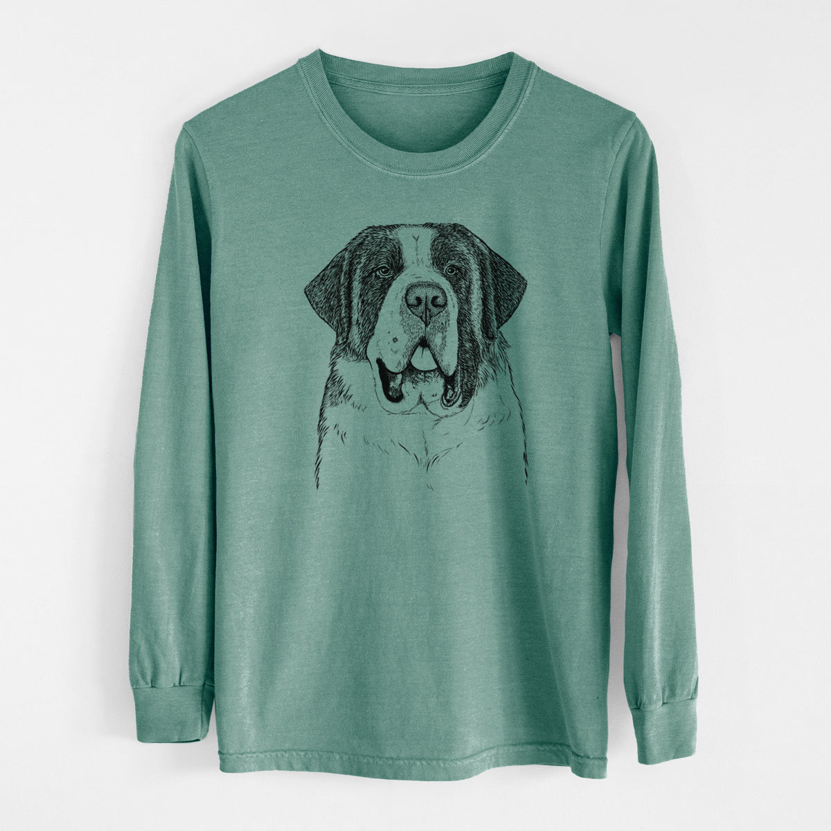 Bare Thor the Saint Bernard - Men's Heavyweight 100% Cotton Long Sleeve