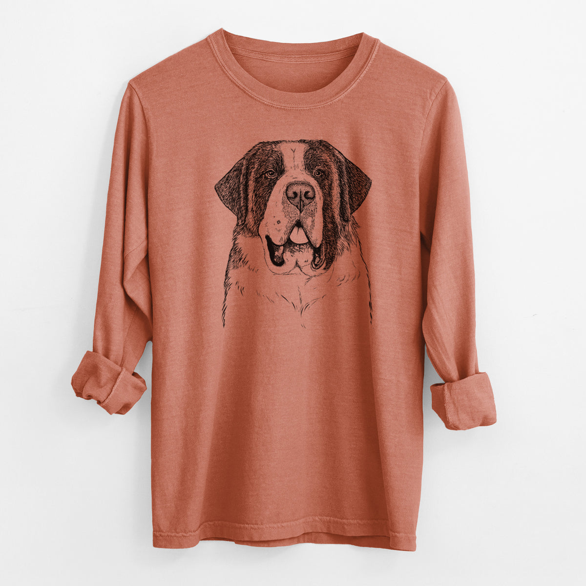 Bare Thor the Saint Bernard - Men's Heavyweight 100% Cotton Long Sleeve
