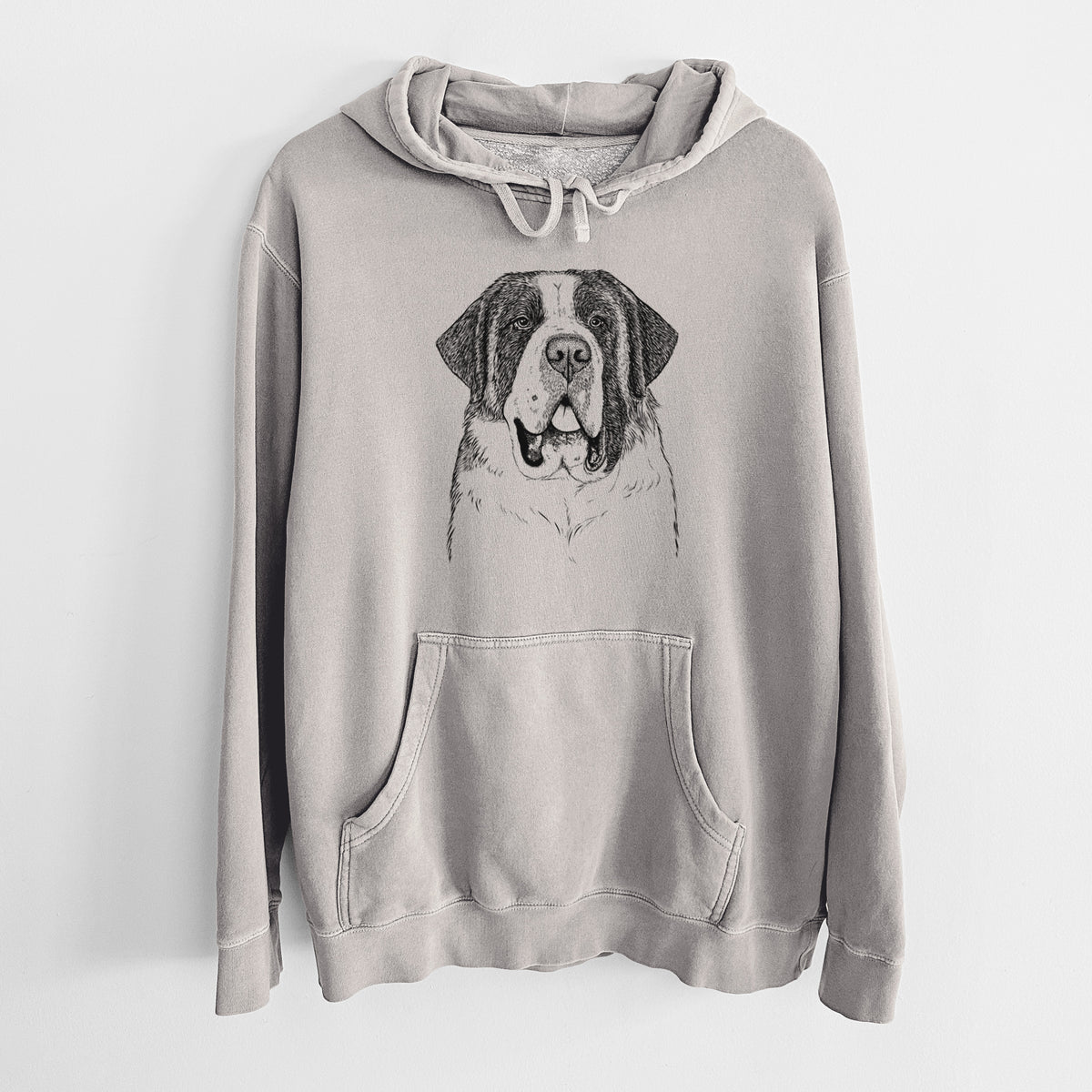 Bare Thor the Saint Bernard - Unisex Pigment Dyed Hoodie