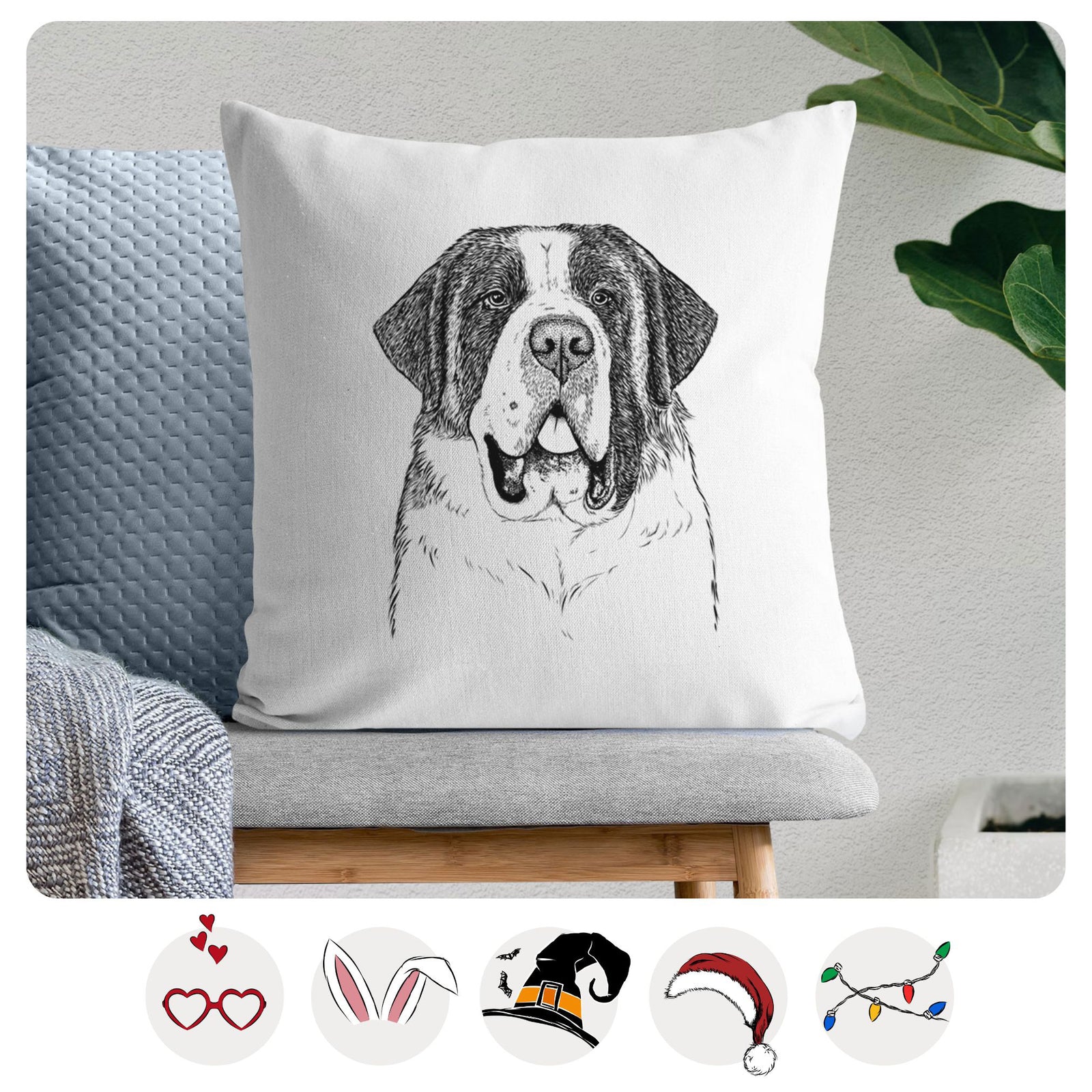 Thor the Saint Bernard - Throw Pillow Cover