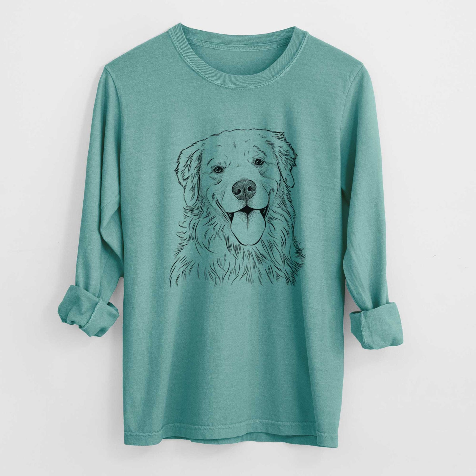 Bare Ticket the Golden Retriever - Men's Heavyweight 100% Cotton Long Sleeve