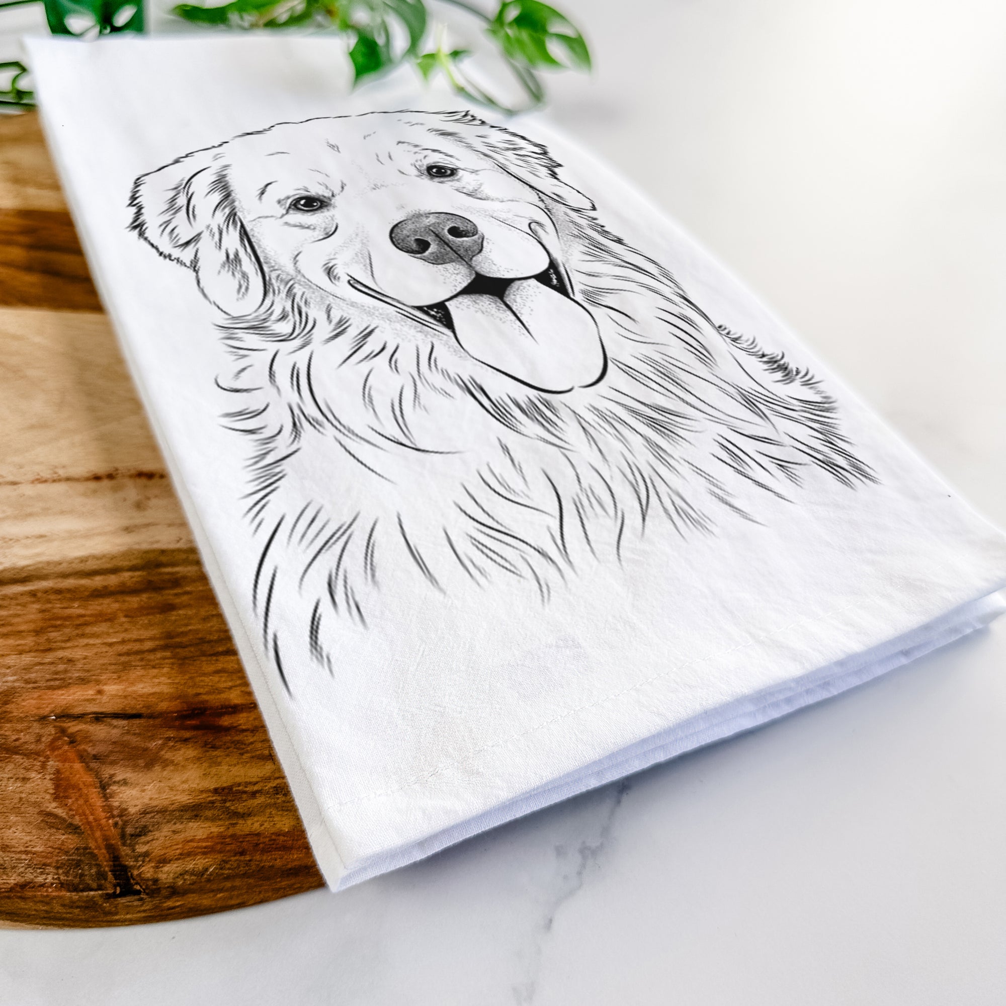 Ticket the Golden Retriever Tea Towel