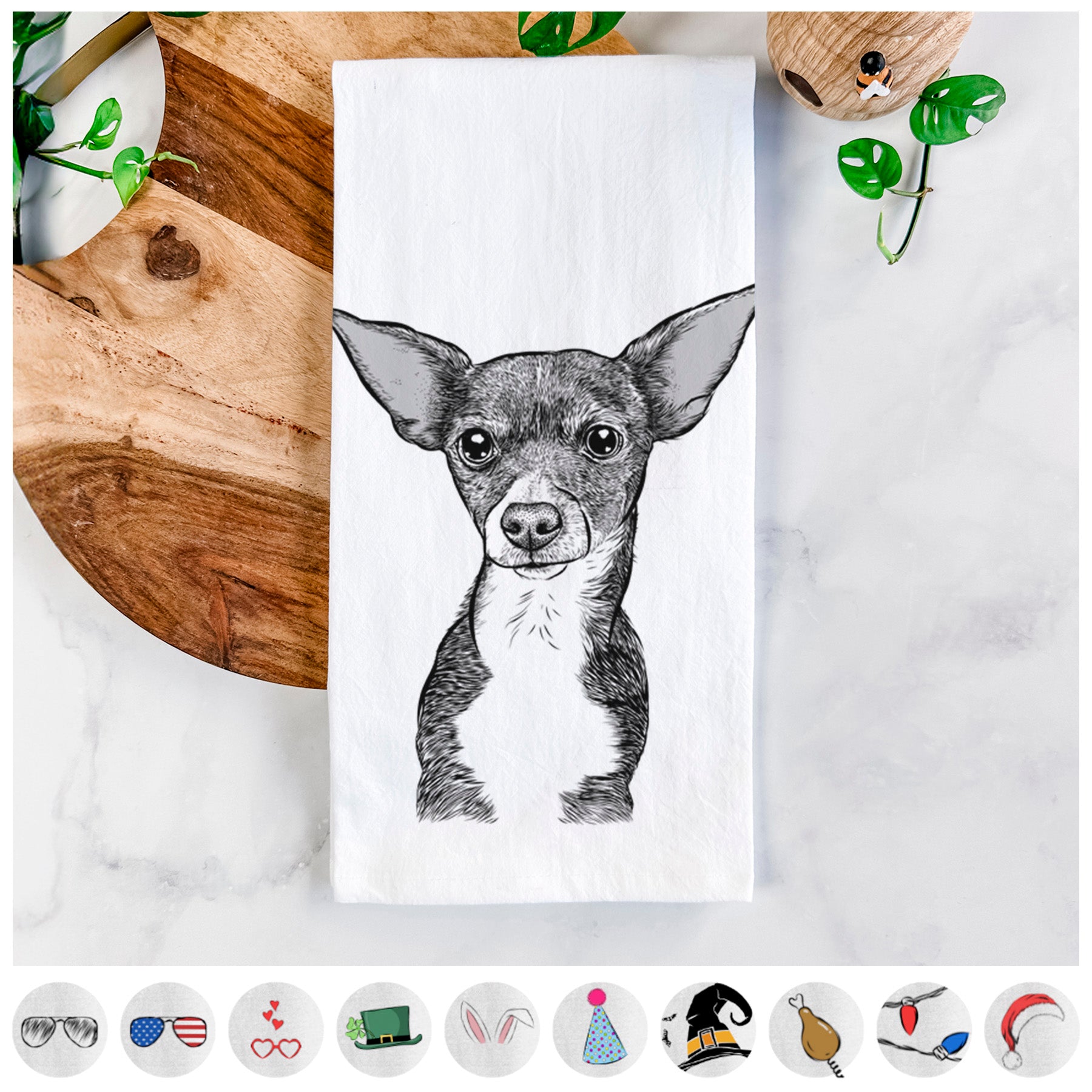 Tiny Archie the Mixed Breed Tea Towel