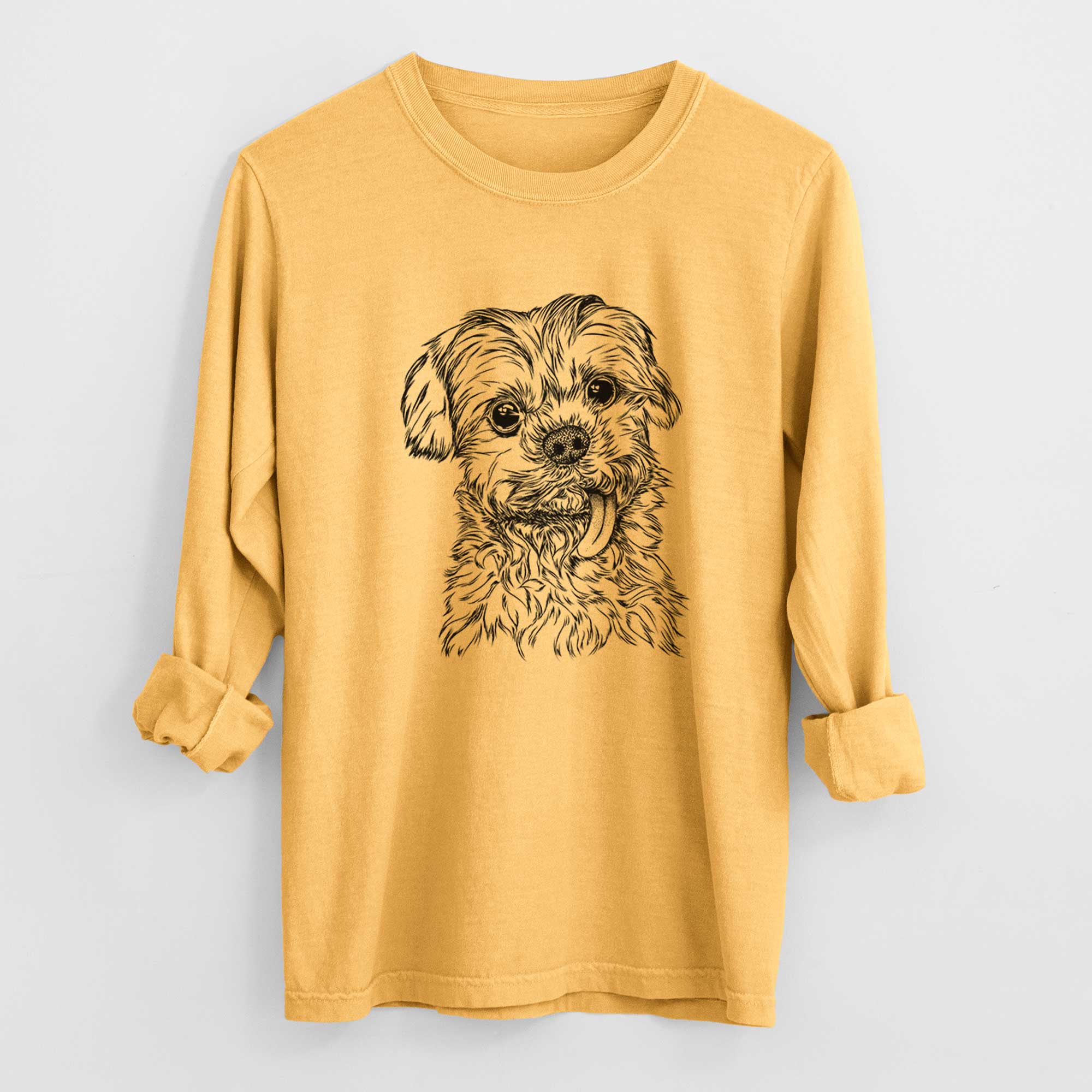 Bare Tiny Titan the Shih Tzu - Men's Heavyweight 100% Cotton Long Sleeve