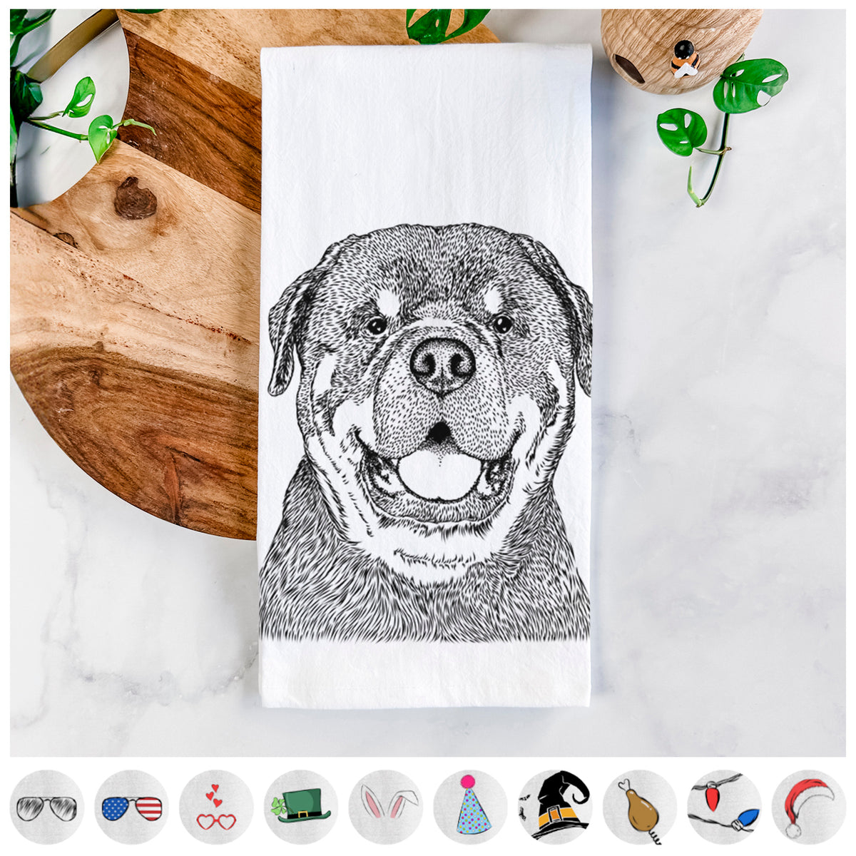 Titan the Rottweiler Tea Towel