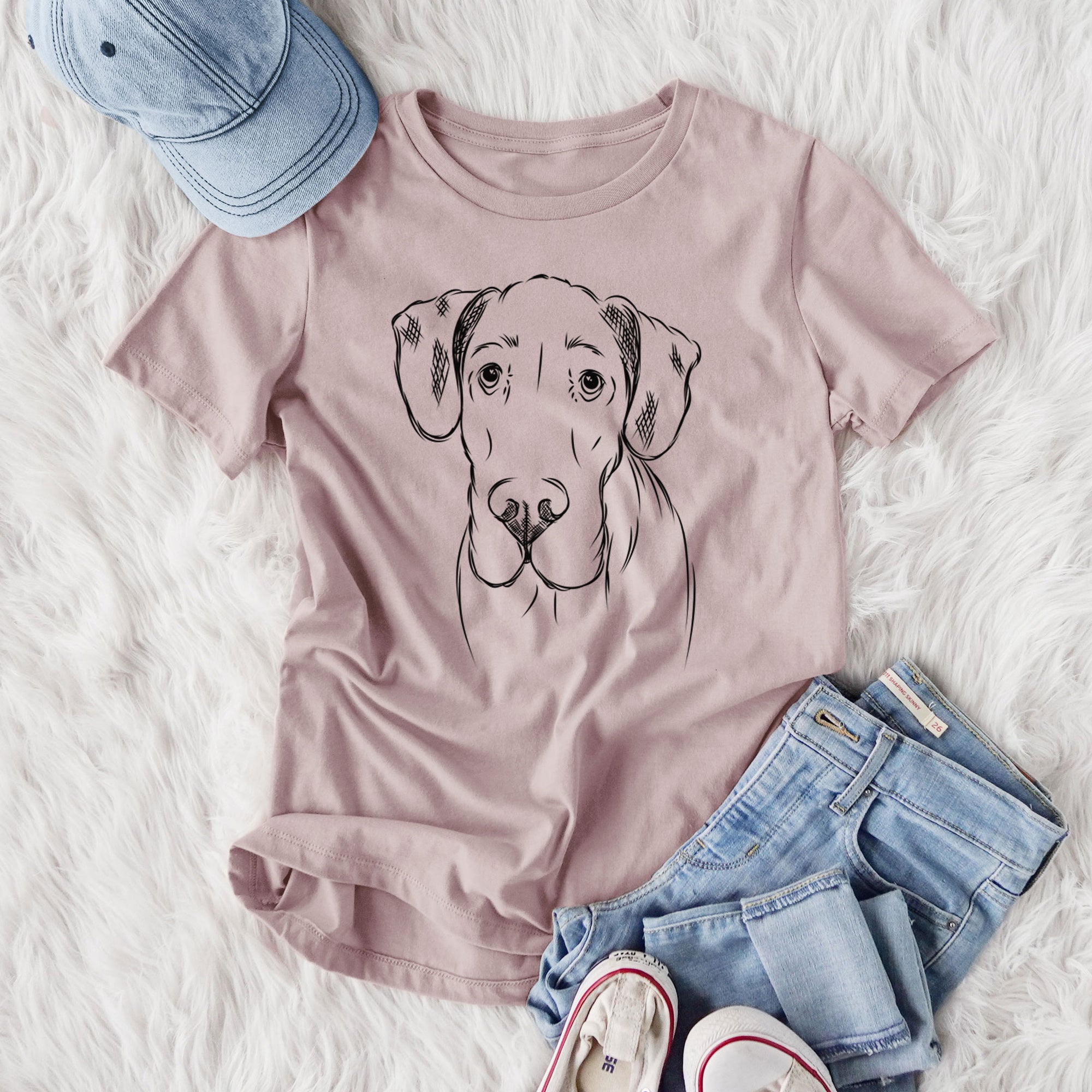 Bare Titus the Great Dane - Women's Lightweight Relaxed Fit 100% Cotton Crewneck