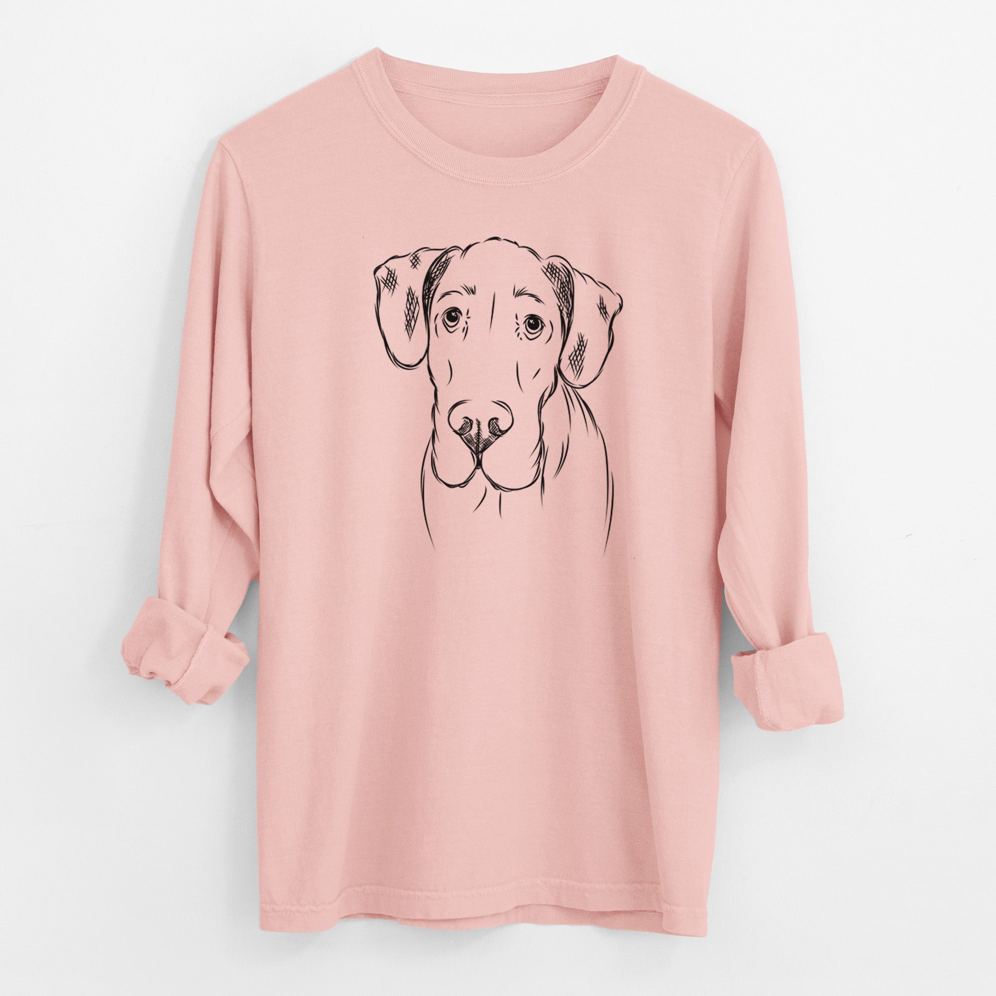 Bare Titus the Great Dane - Men's Heavyweight 100% Cotton Long Sleeve