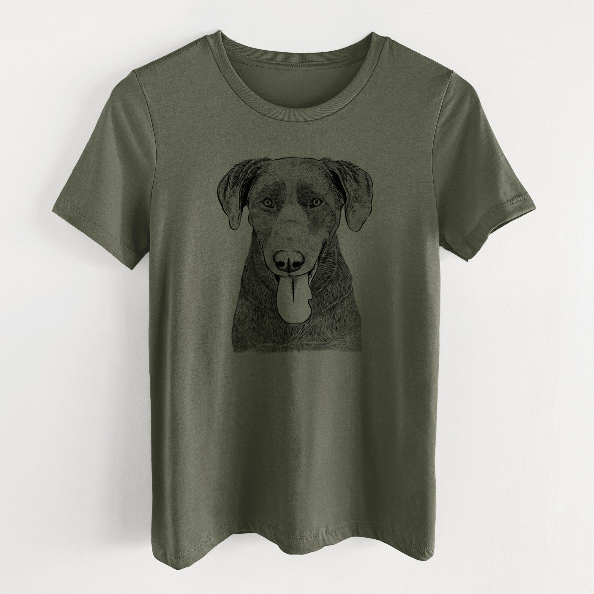 Bare Tobes the Chocolate Lab - Women's Lightweight Relaxed Fit 100% Cotton Crewneck