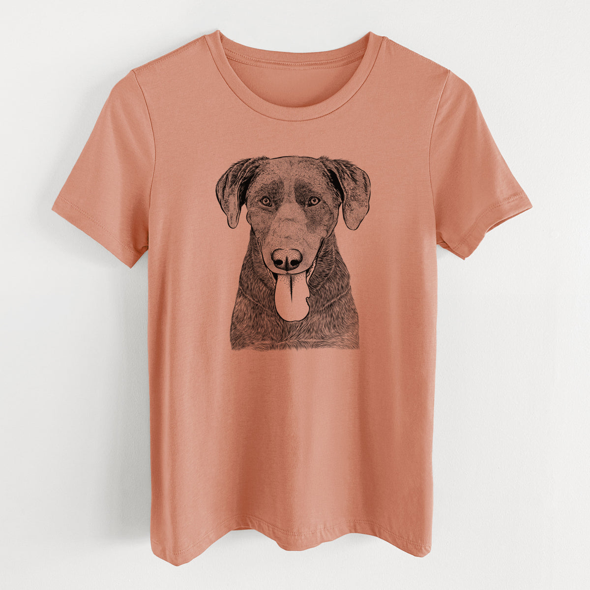Bare Tobes the Chocolate Lab - Women's Lightweight Relaxed Fit 100% Cotton Crewneck