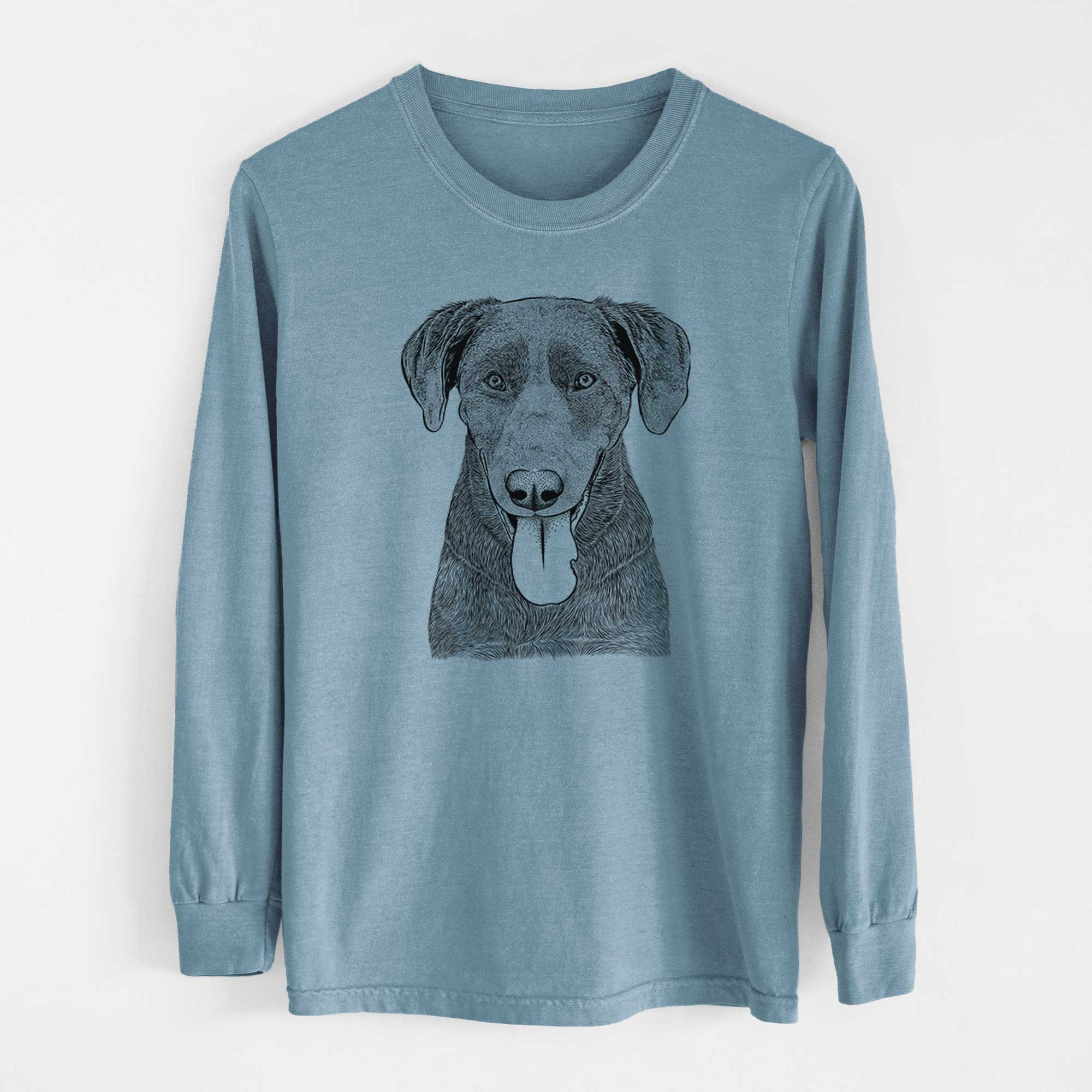 Bare Tobes the Chocolate Lab - Men's Heavyweight 100% Cotton Long Sleeve