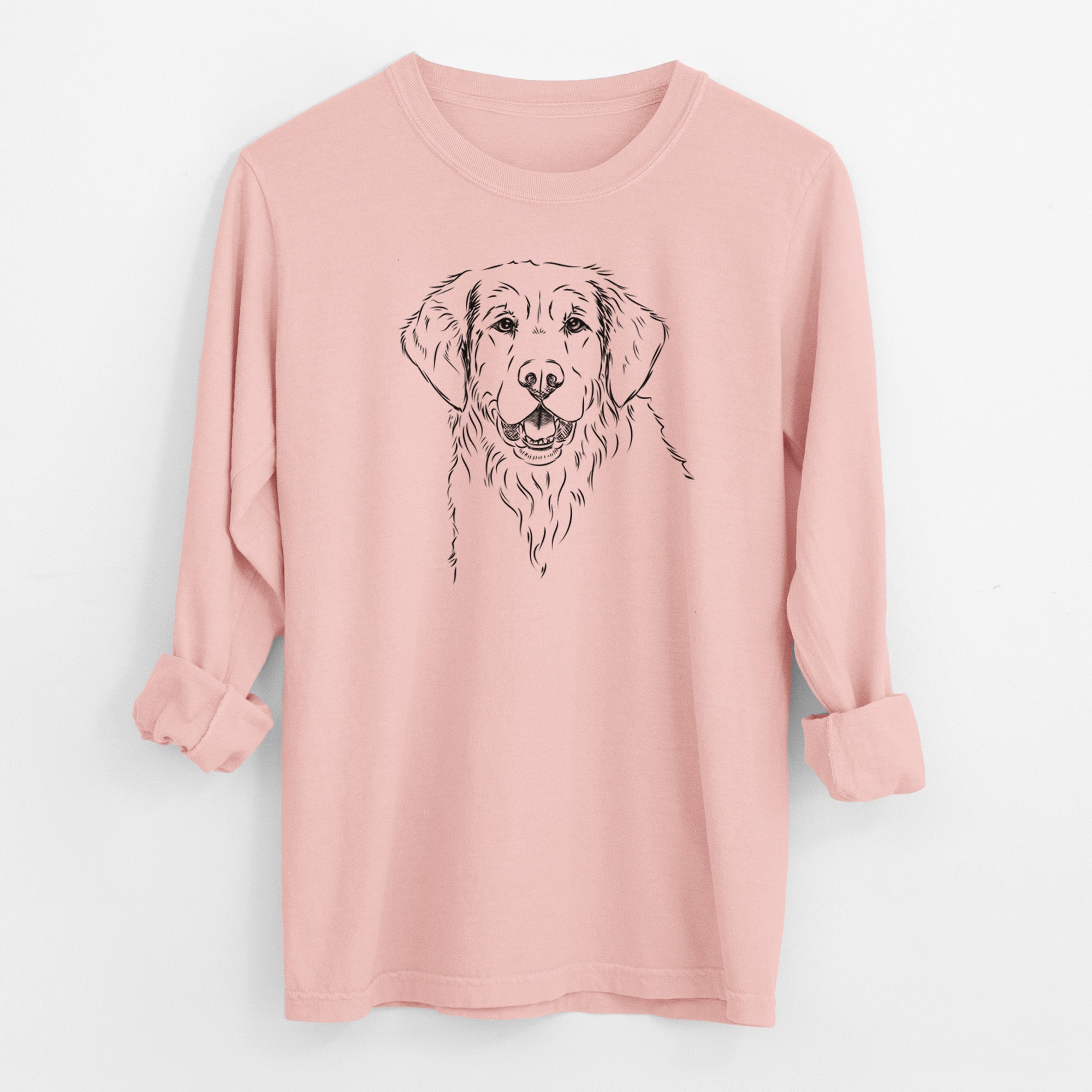 Bare Toby the Golden Retriever - Men's Heavyweight 100% Cotton Long Sleeve